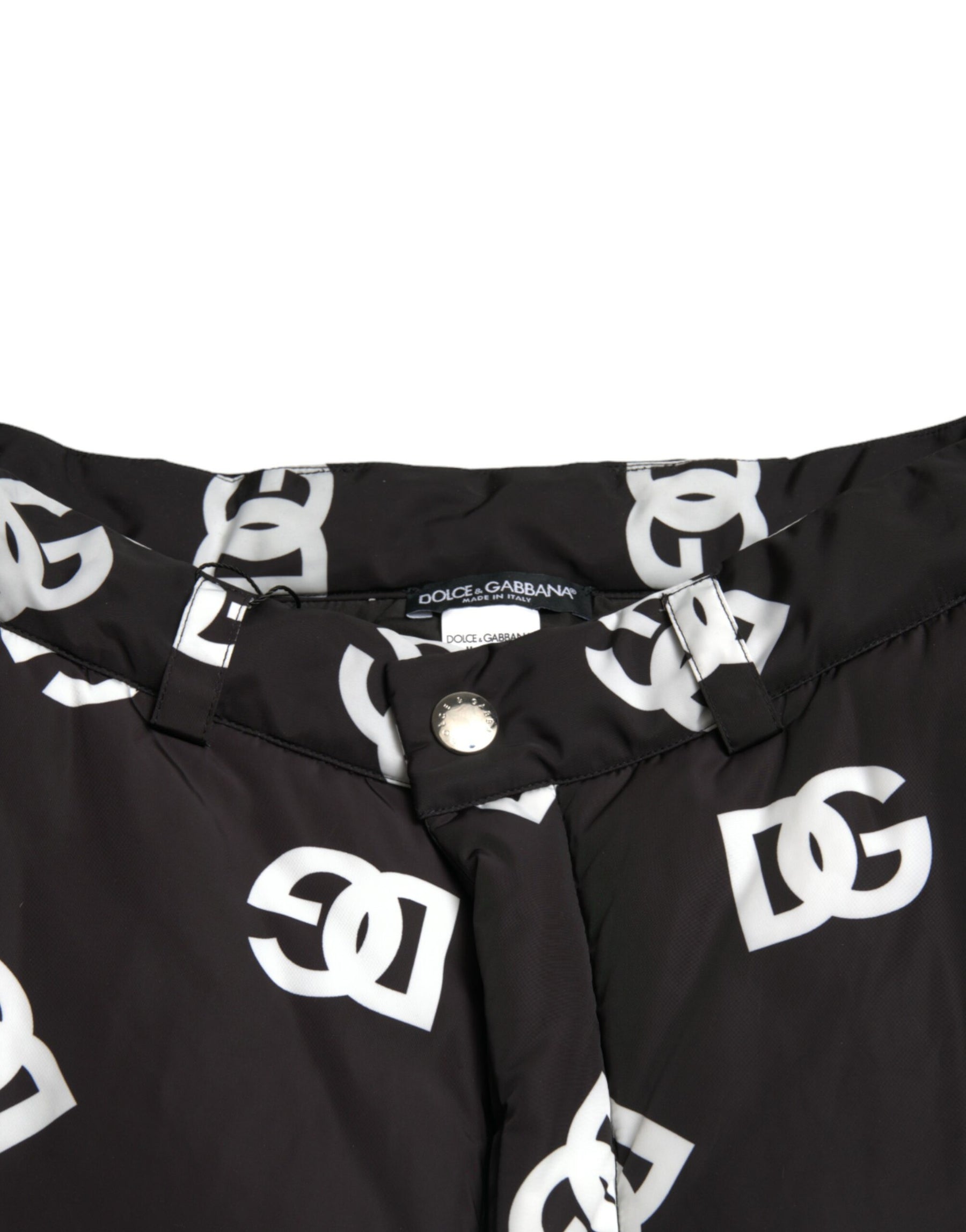Dolce & Gabbana Black Logo DG Print Wide Leg Pants | Regal Royce