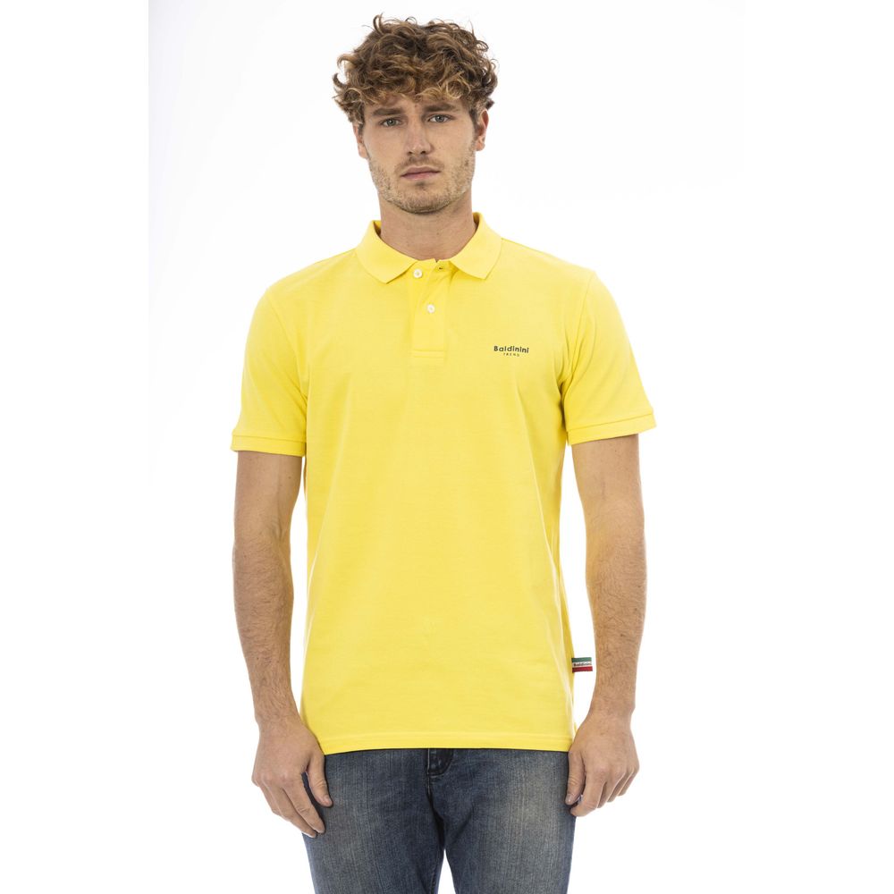 Baldinini Trend Yellow Cotton Men Polo Shirt | Regal Royce