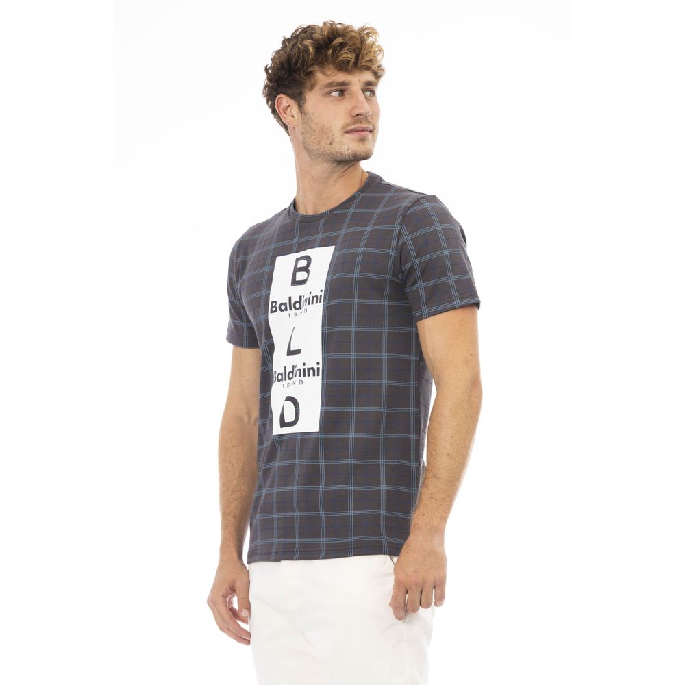 Baldinini Trend Gray Cotton Men T-Shirt | Regal Royce