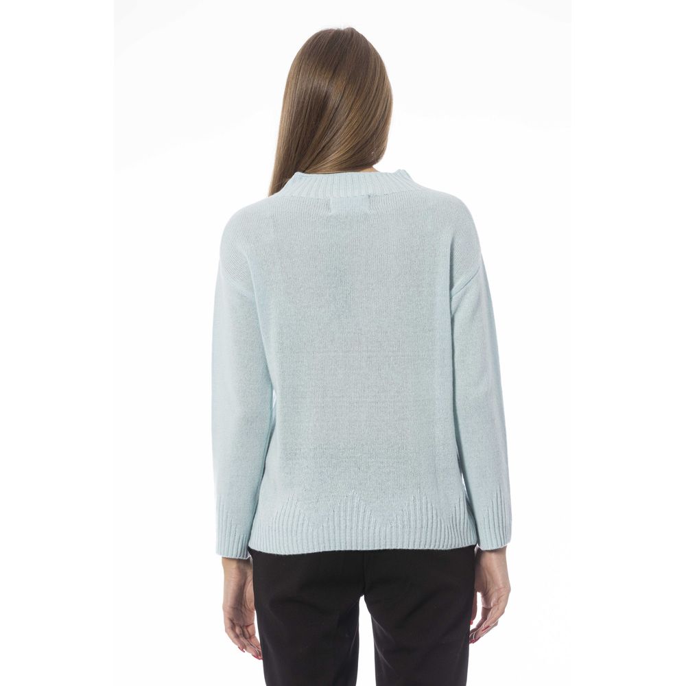 Baldinini Trend Light Blue Wool Women Sweater | Regal Royce