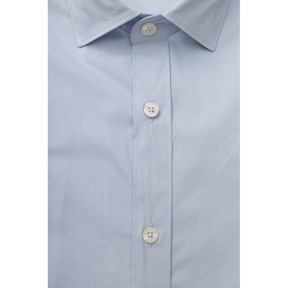 Bagutta Light Blue Cotton Men Shirt | Regal Royce
