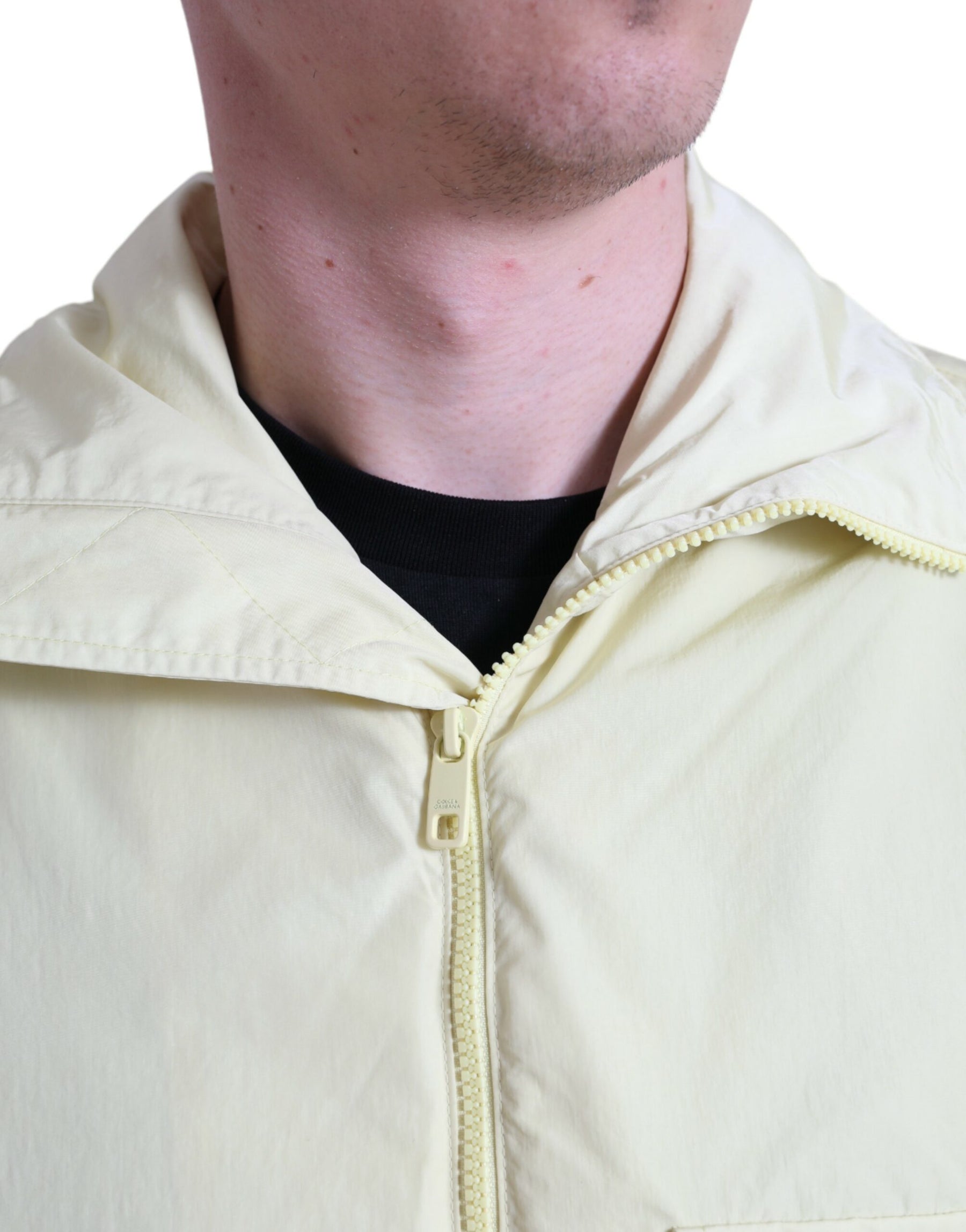 Dolce & Gabbana Yellow Nylon Collared Full Zip Parka Jacket | Regal Royce