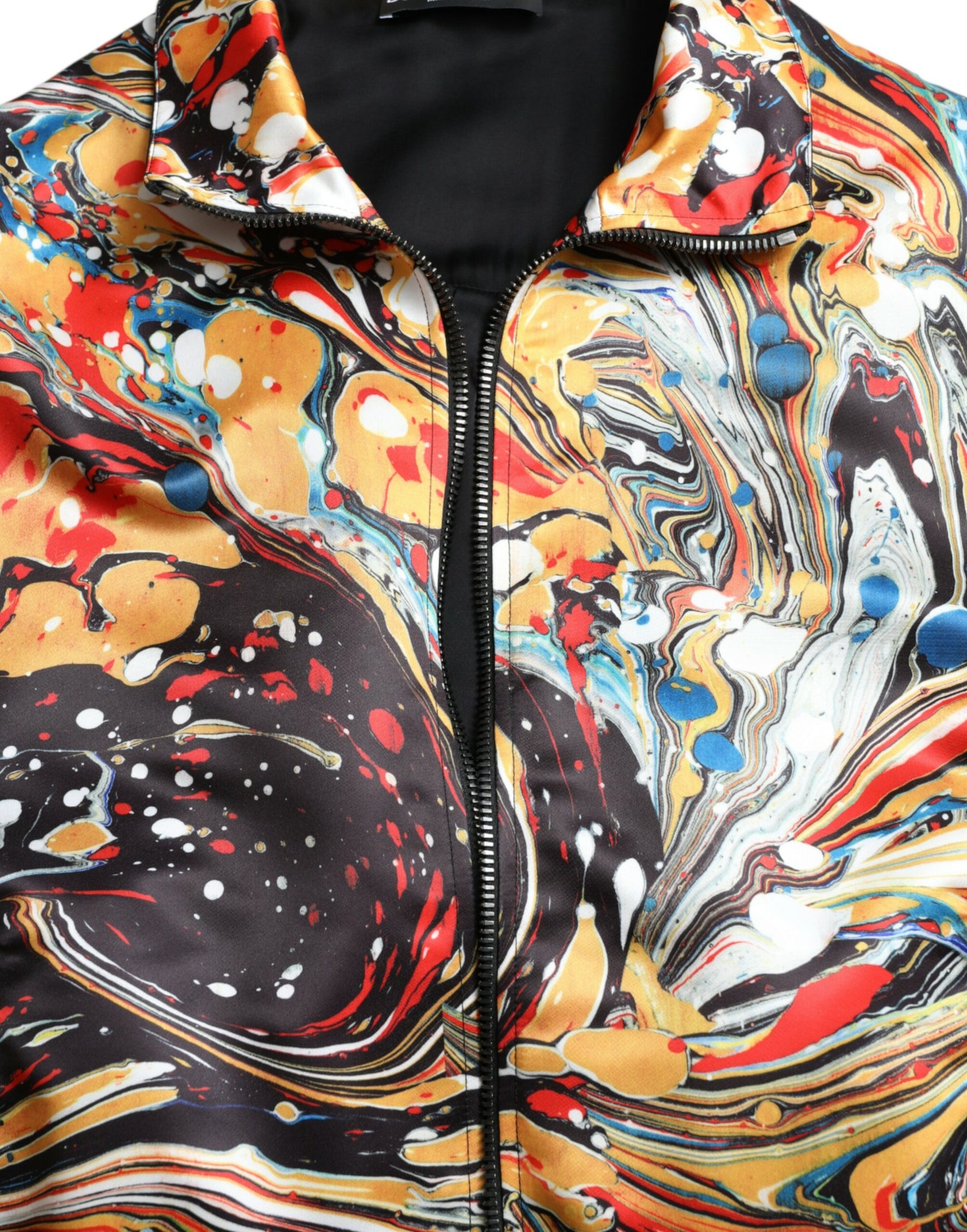 Dolce & Gabbana Multicolor Abstract Polyester Bomber Jacket | Regal Royce