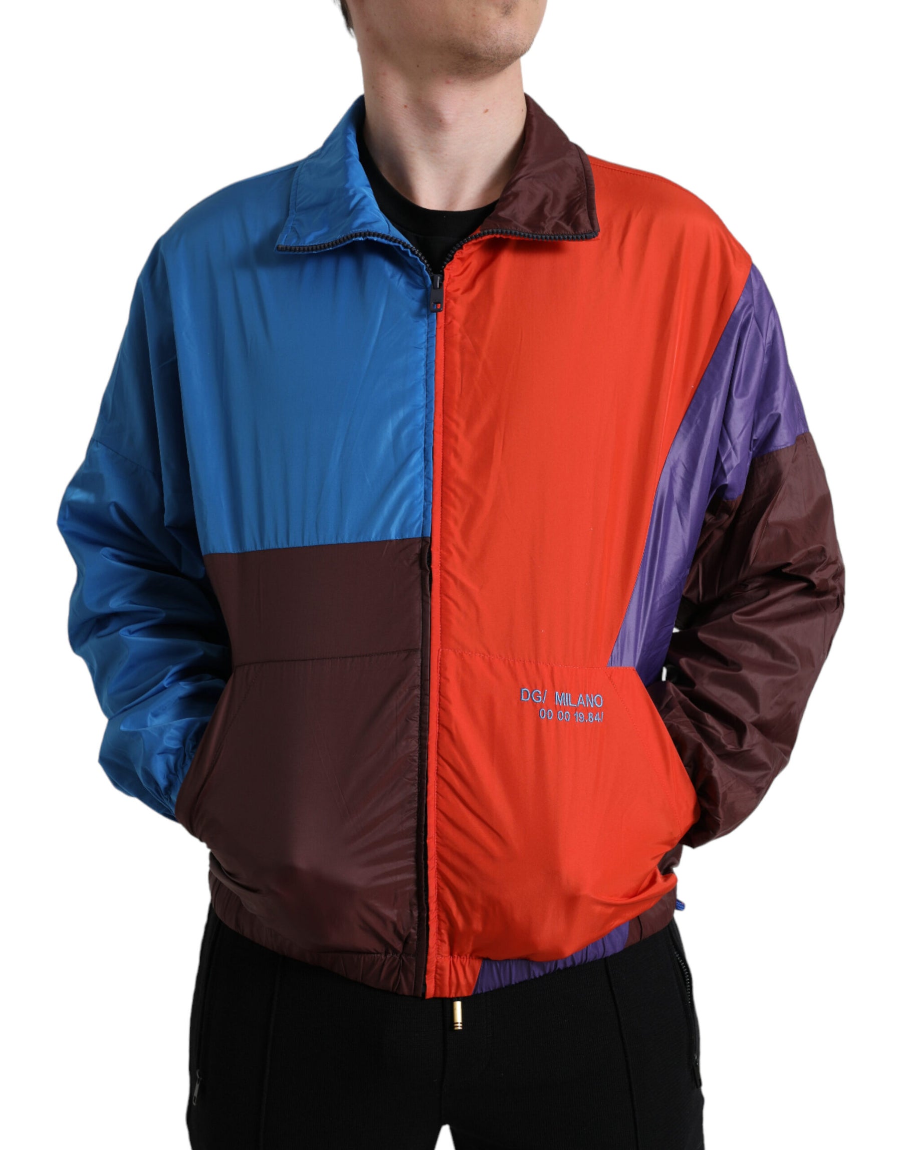 Dolce & Gabbana Multicolor Color Windbreaker Jacket | Regal Royce