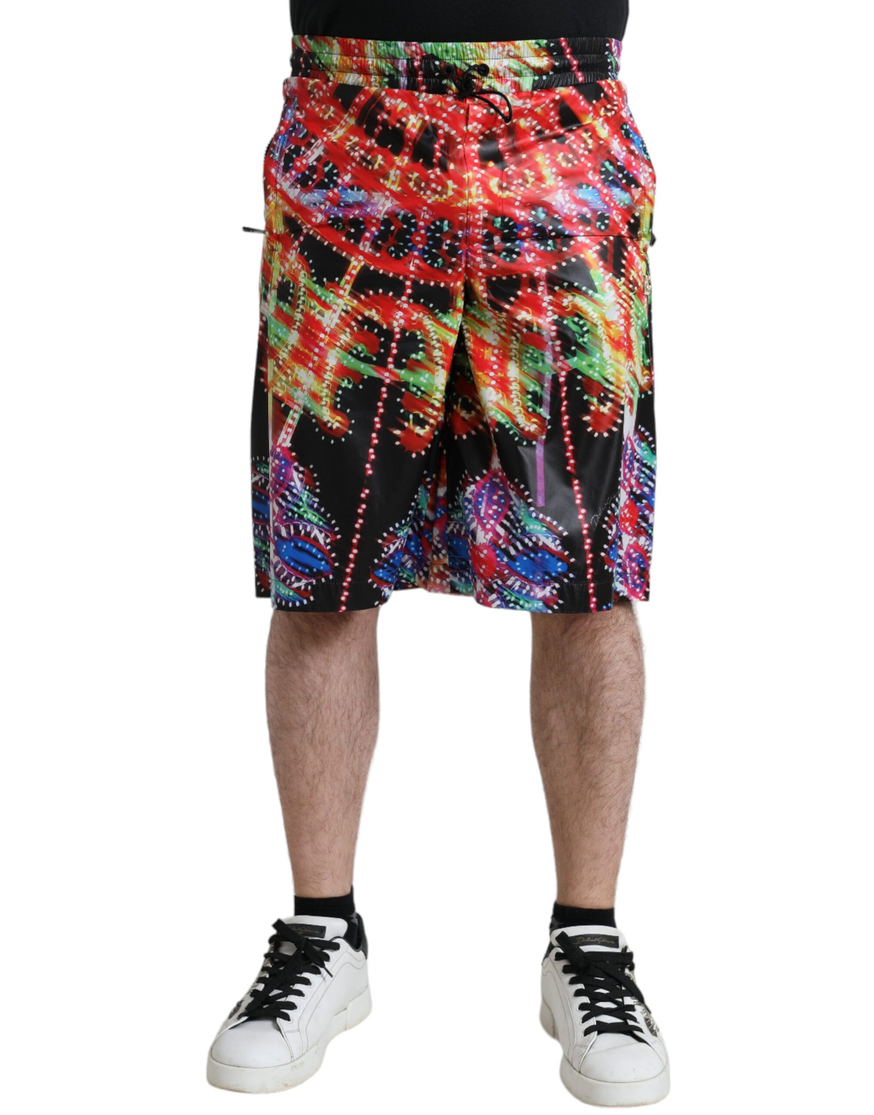 Dolce & Gabbana Multicolor Luminarie Print Men Bermuda Shorts | Regal Royce