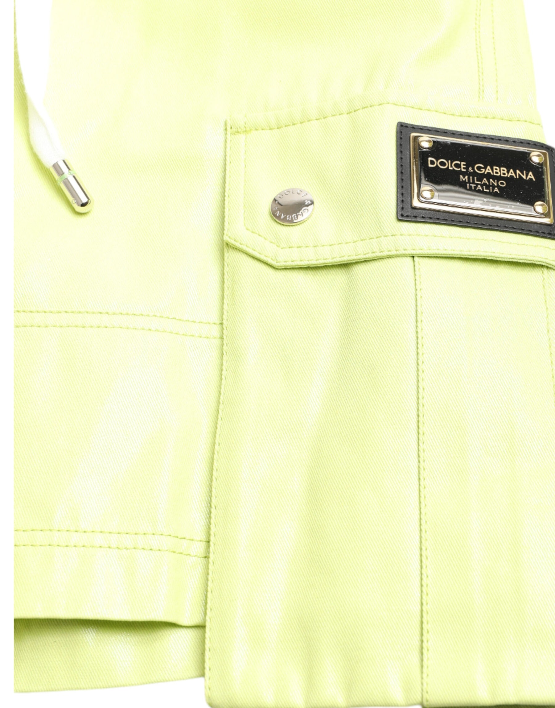 Dolce & Gabbana Light Green Cotton Men Cargo Bermuda Shorts | Regal Royce