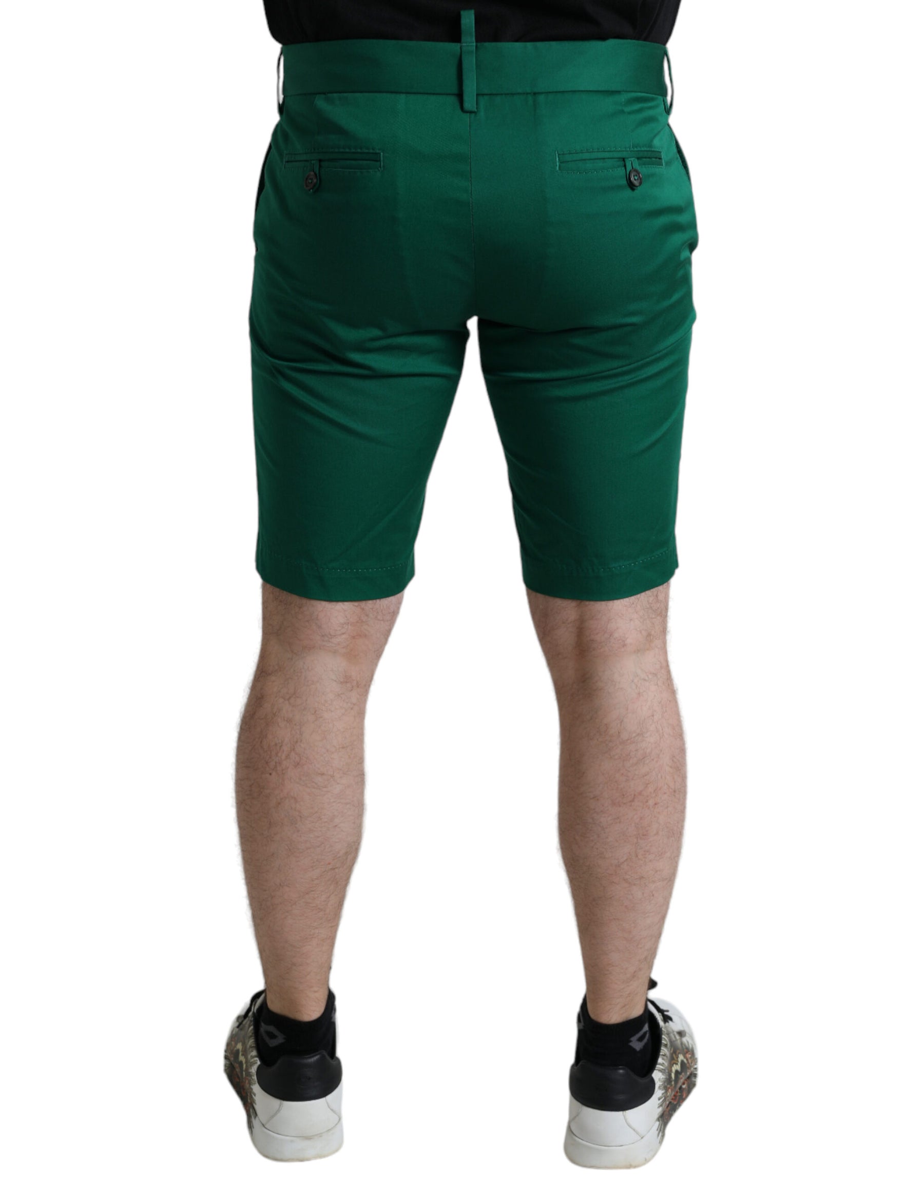 Dolce & Gabbana Deep Green Cotton Stretch Men Bermuda Shorts | Regal Royce