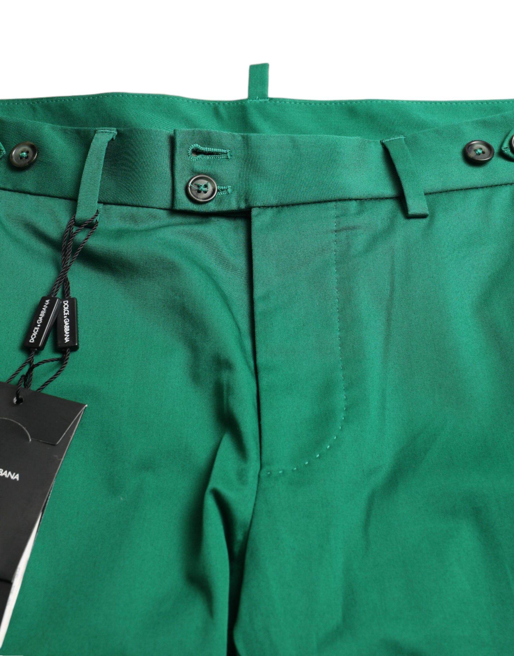 Dolce & Gabbana Deep Green Cotton Stretch Men Bermuda Shorts | Regal Royce