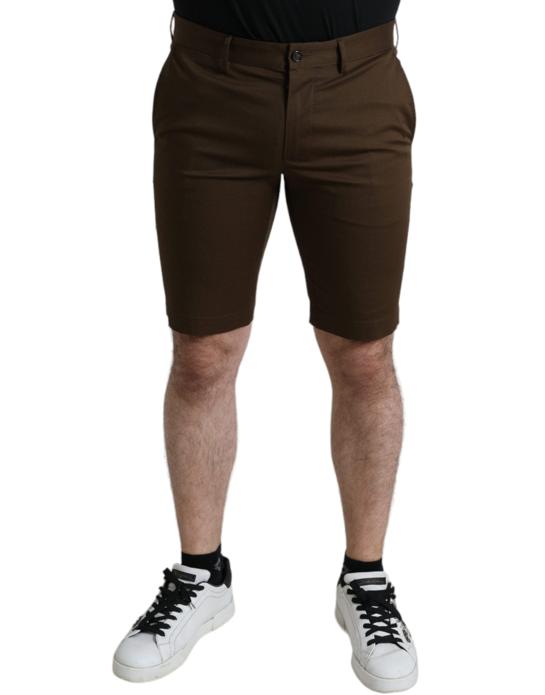 Dolce & Gabbana Brown Cotton Stretch Men Bermuda Shorts | Regal Royce