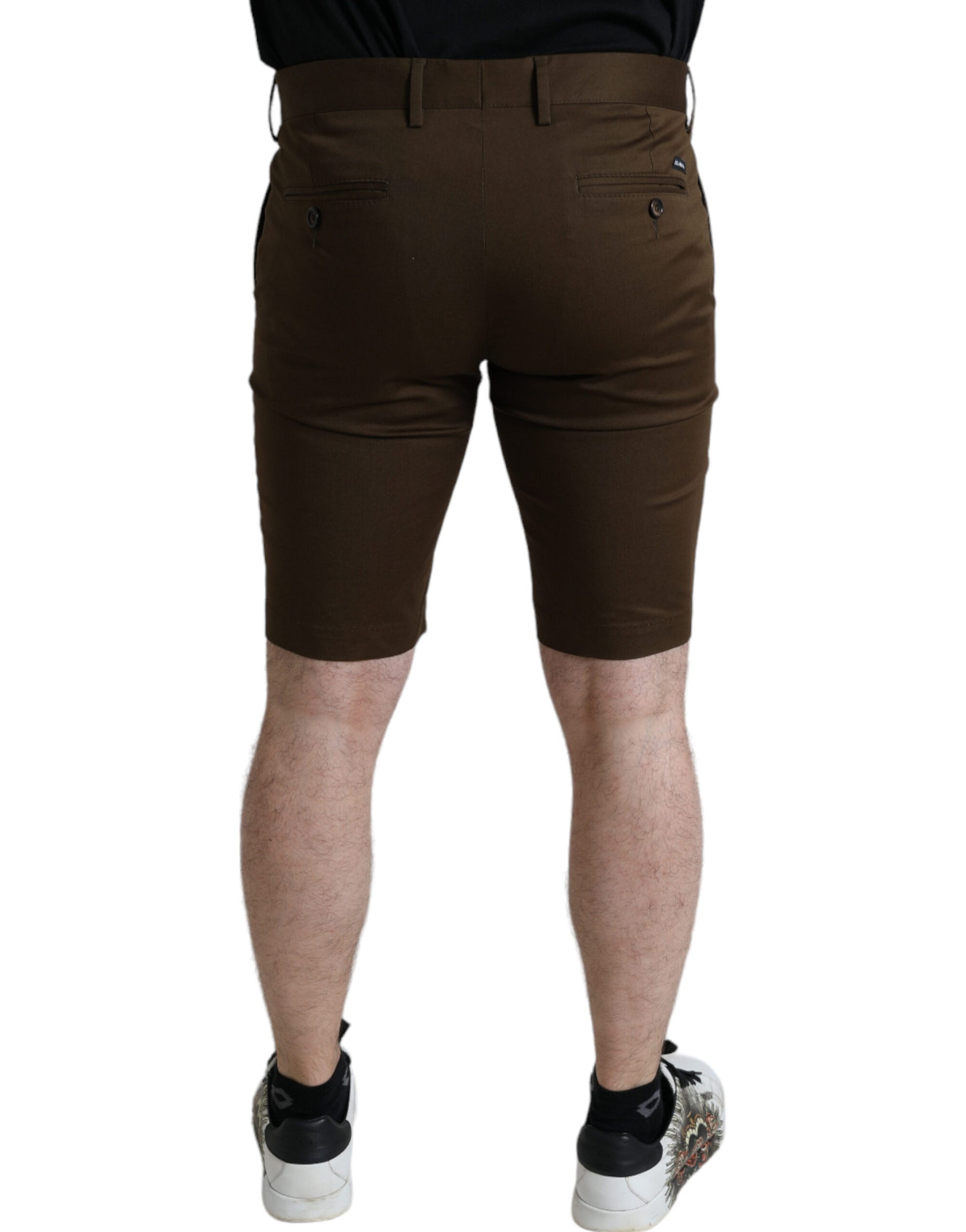 Dolce & Gabbana Brown Cotton Stretch Men Bermuda Shorts | Regal Royce