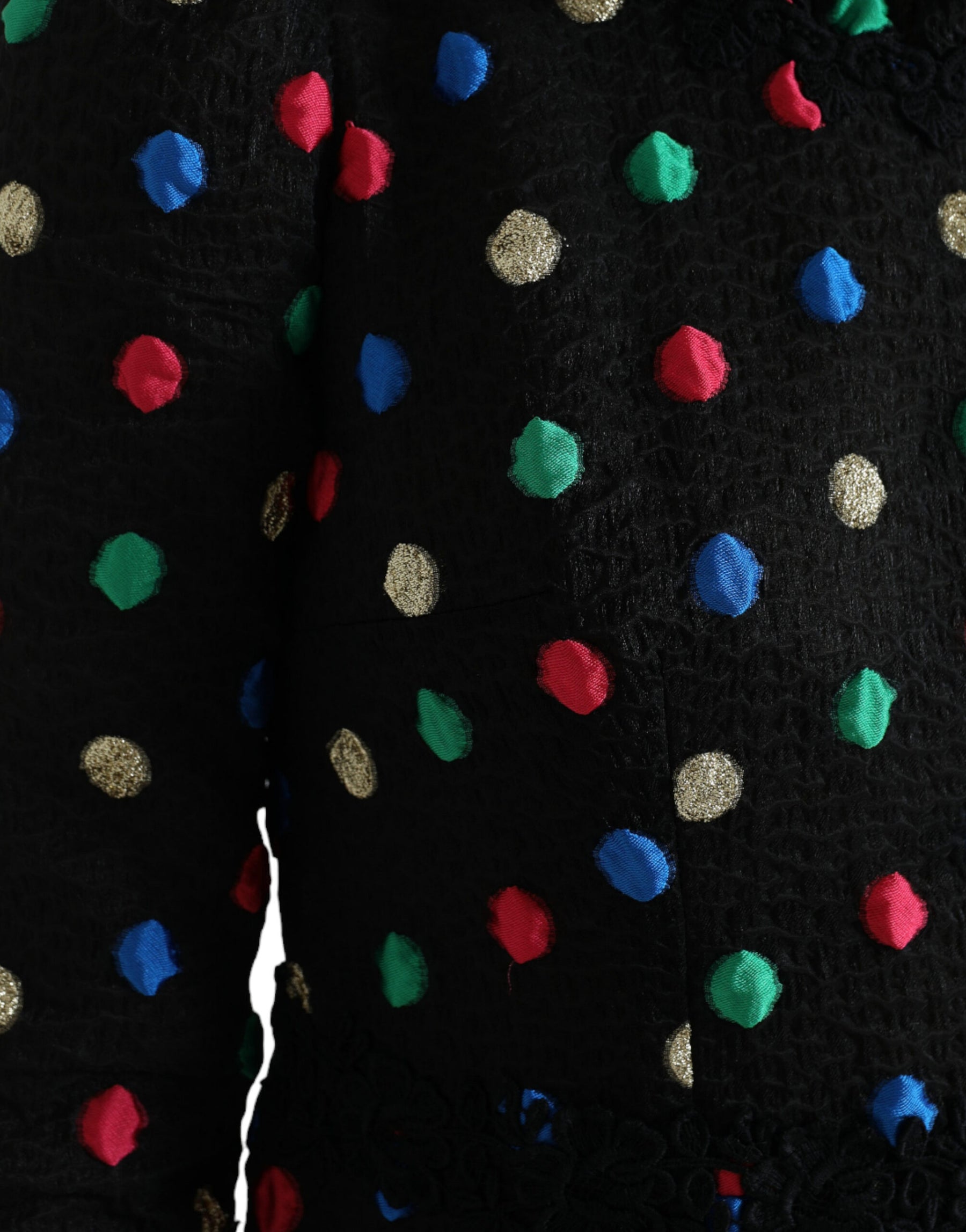 Dolce & Gabbana Black Polka Dot Ruffle Cotton Midi Dress | Regal Royce