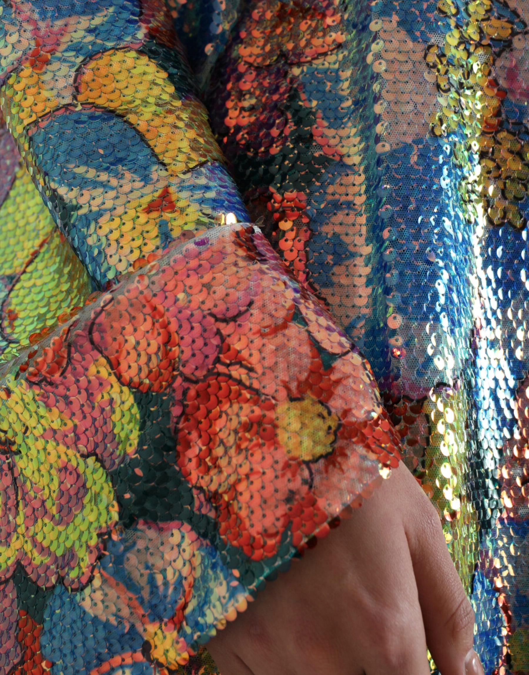 Dolce & Gabbana Multicolor Floral Sequined Shift Mini Dress | Regal Royce