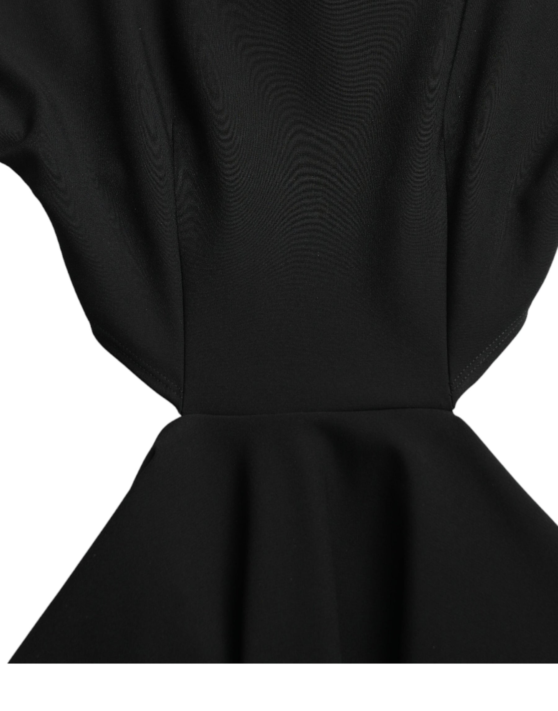Dolce & Gabbana Black Viscose Cut Out A-line Long Sleeves Mini Dress | Regal Royce