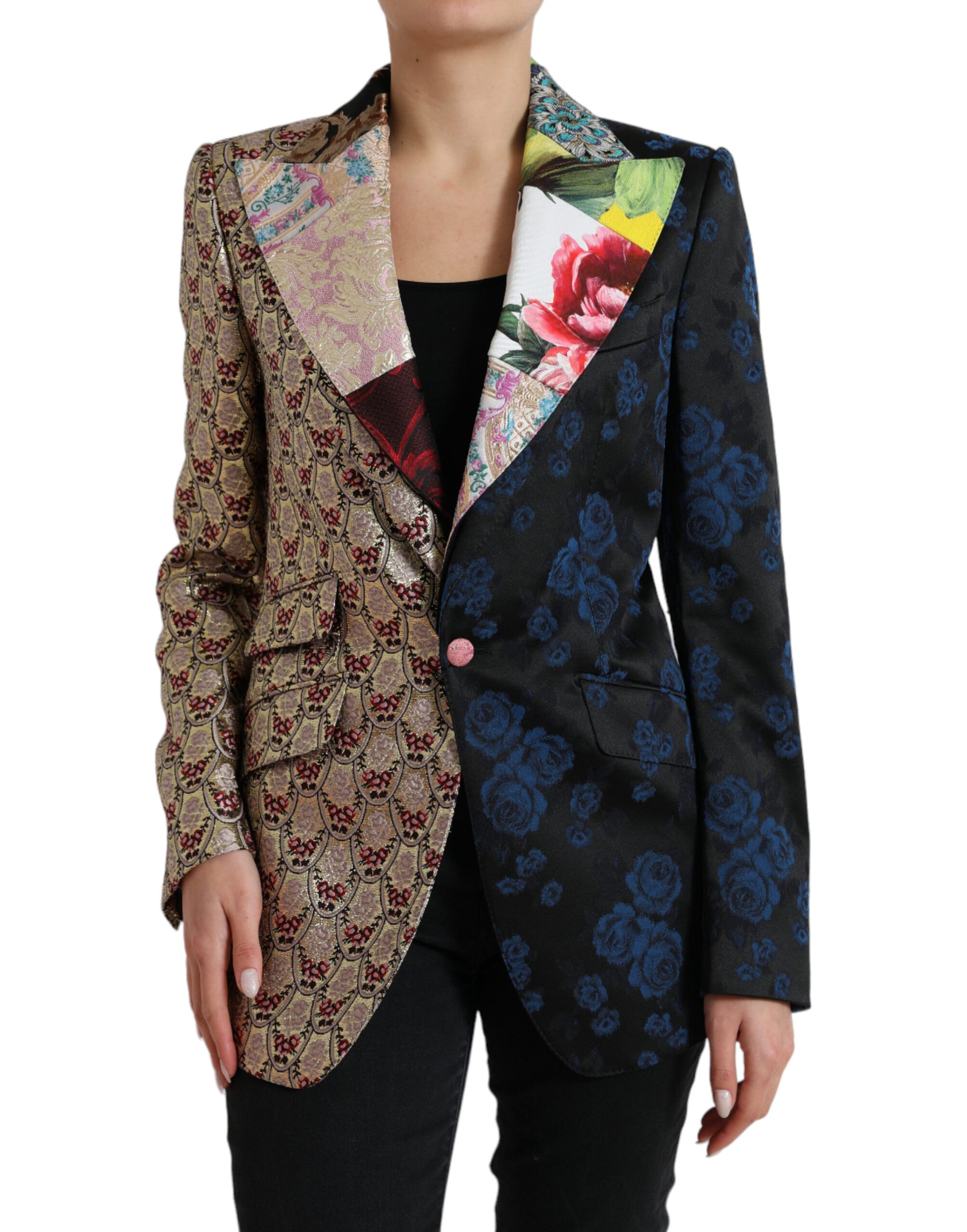 Dolce & Gabbana Multicolor Floral Patchwork Jacquard Jacket | Regal Royce