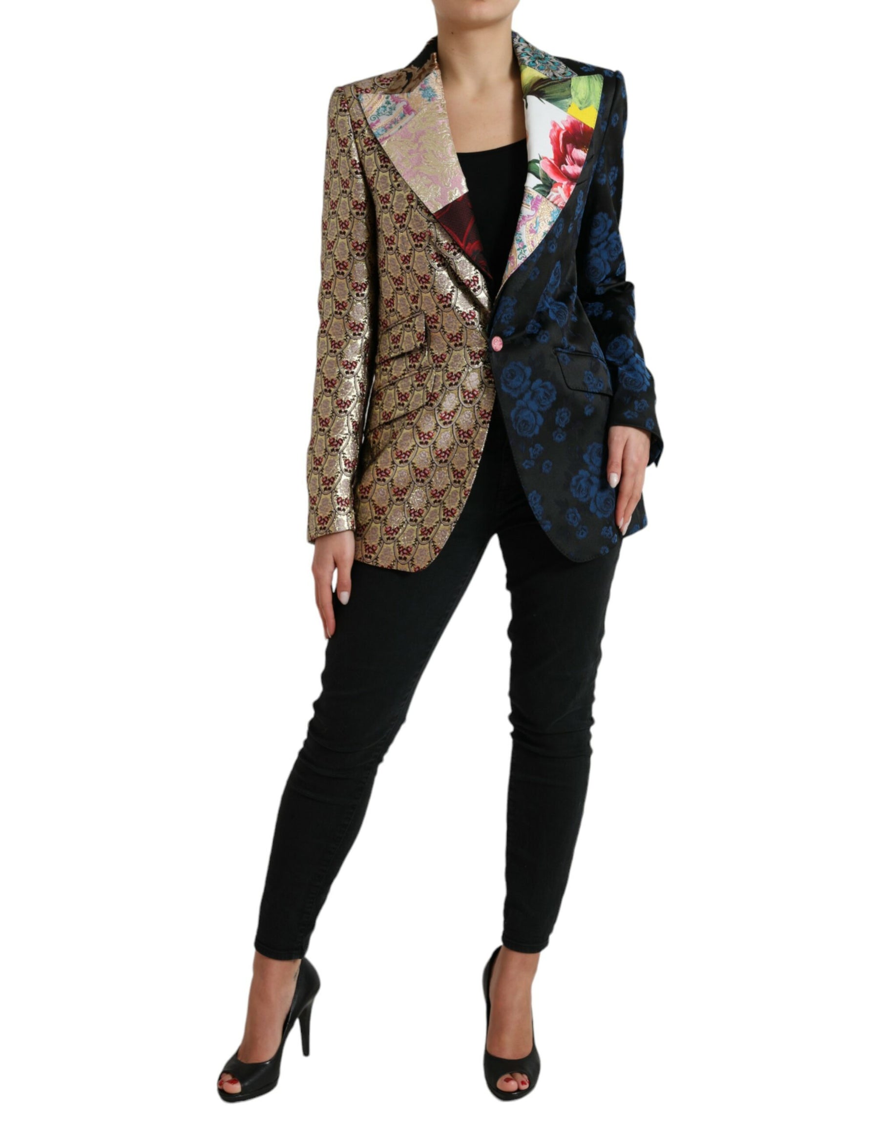 Dolce & Gabbana Multicolor Floral Patchwork Jacquard Jacket | Regal Royce