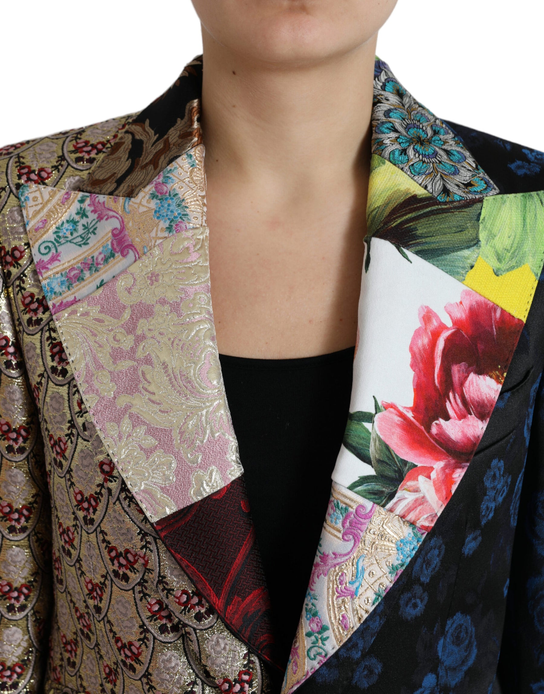 Dolce & Gabbana Multicolor Floral Patchwork Jacquard Jacket | Regal Royce
