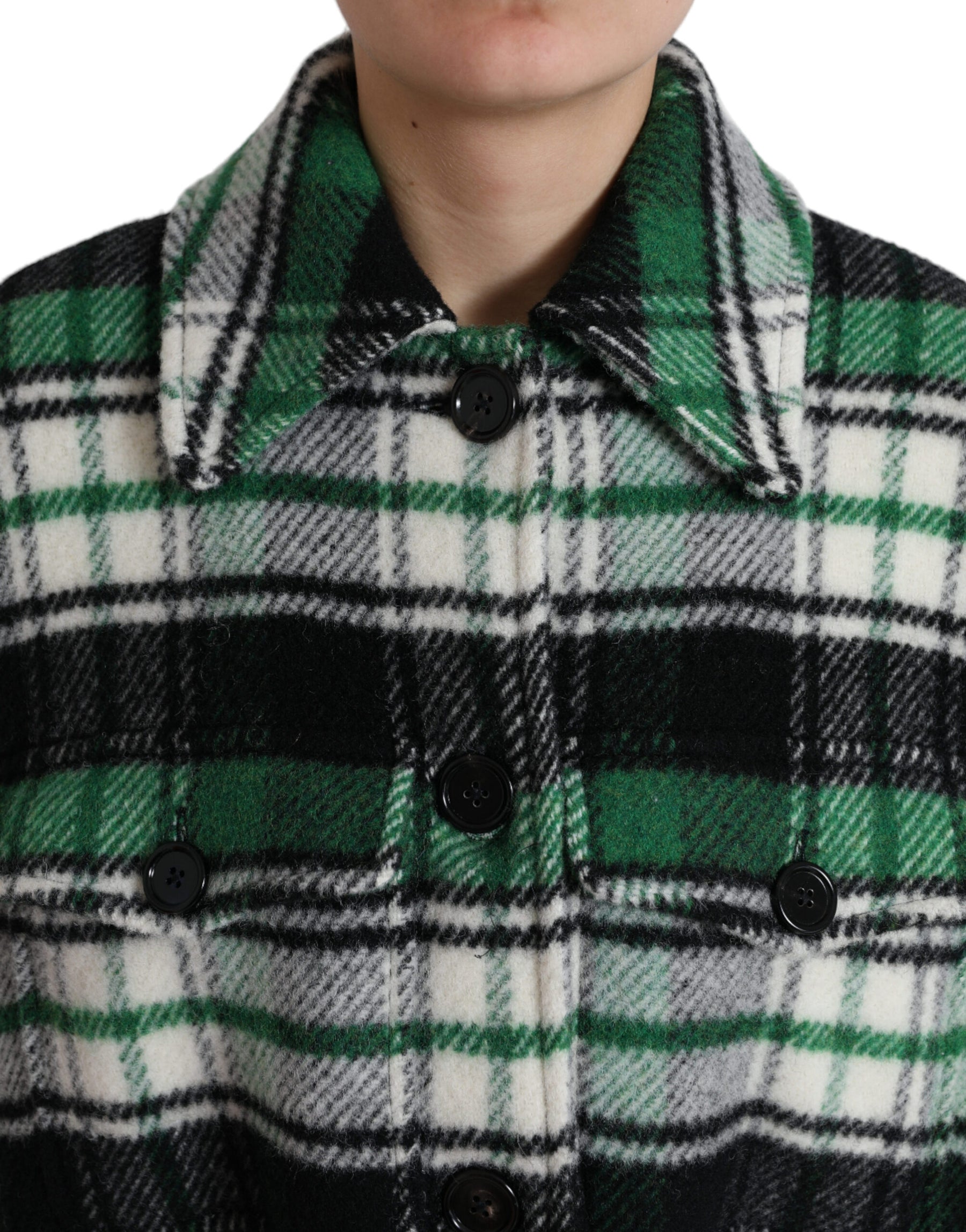 Dolce & Gabbana Green Plaid Long Sleeve Casual Coat Jacket | Regal Royce
