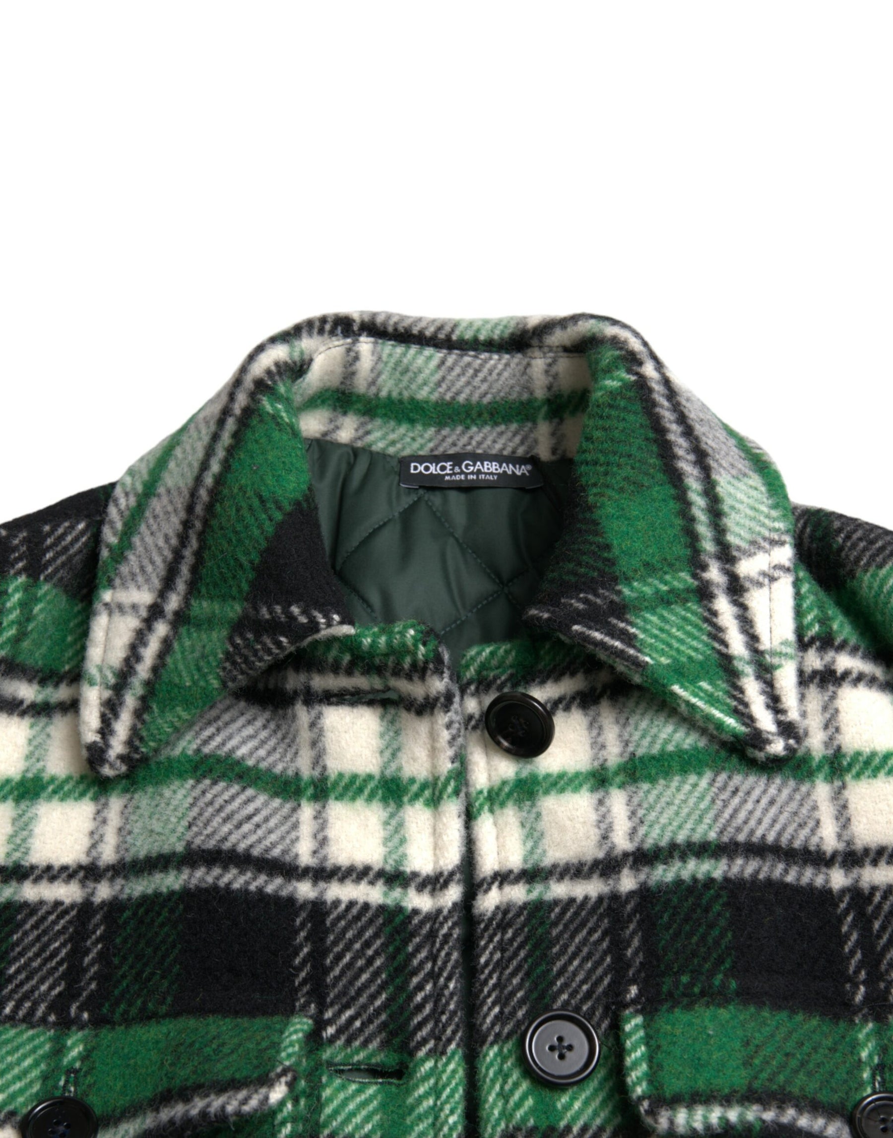 Dolce & Gabbana Green Plaid Long Sleeve Casual Coat Jacket | Regal Royce