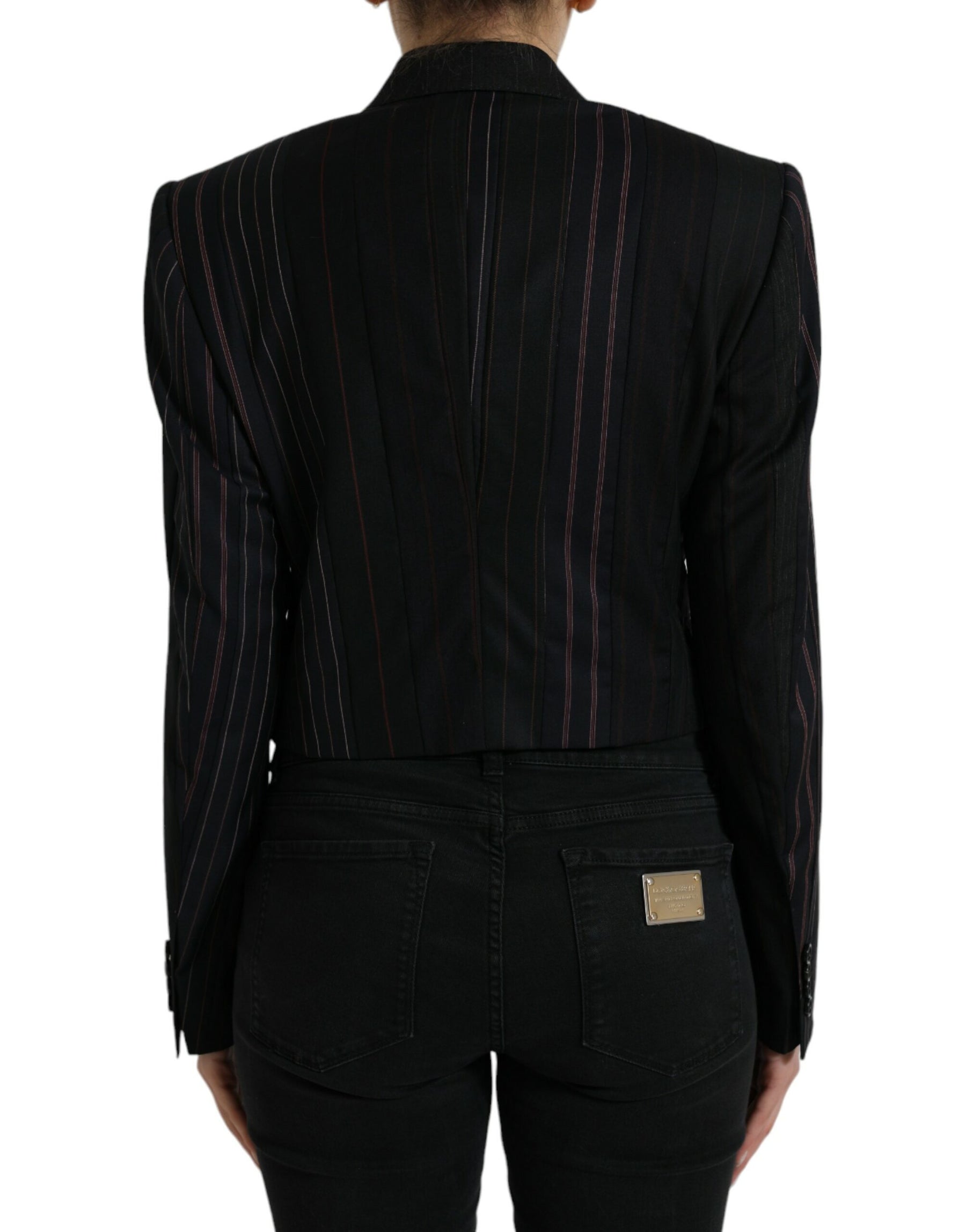 Dolce & Gabbana Black Striped SICILIA Double Breasted Jacket | Regal Royce