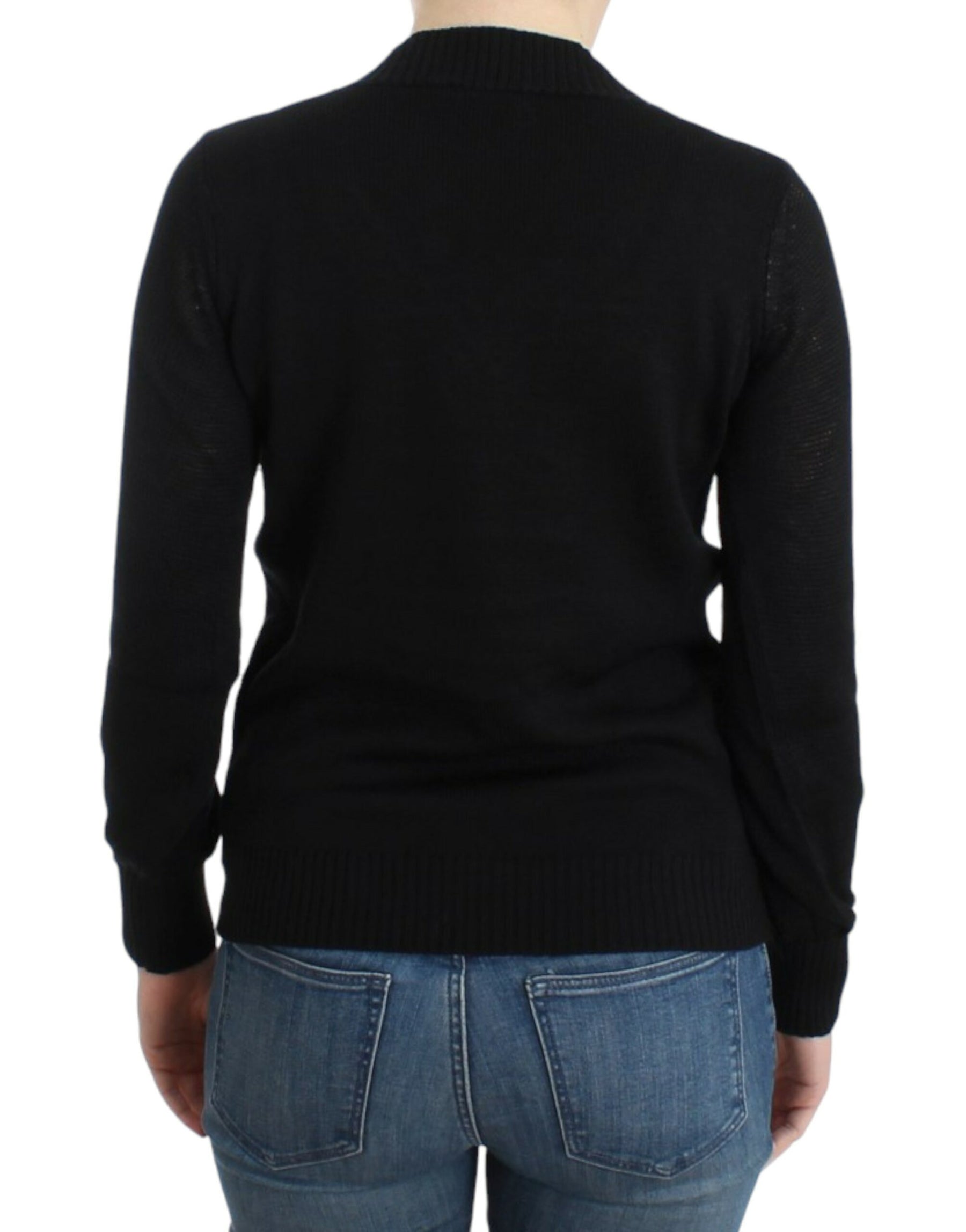 Costume National Black V-neck wool sweater | Regal Royce