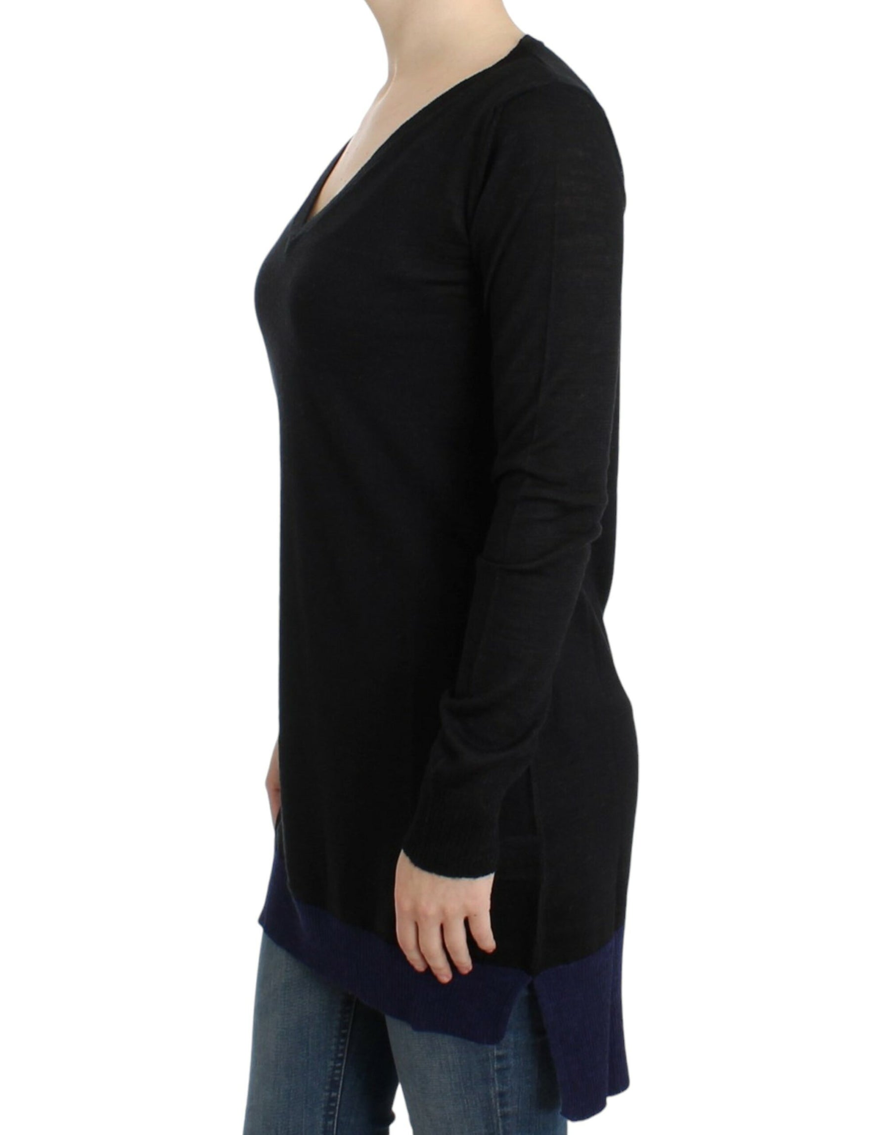 Costume National Black V-neck lightweight sweater | Regal Royce