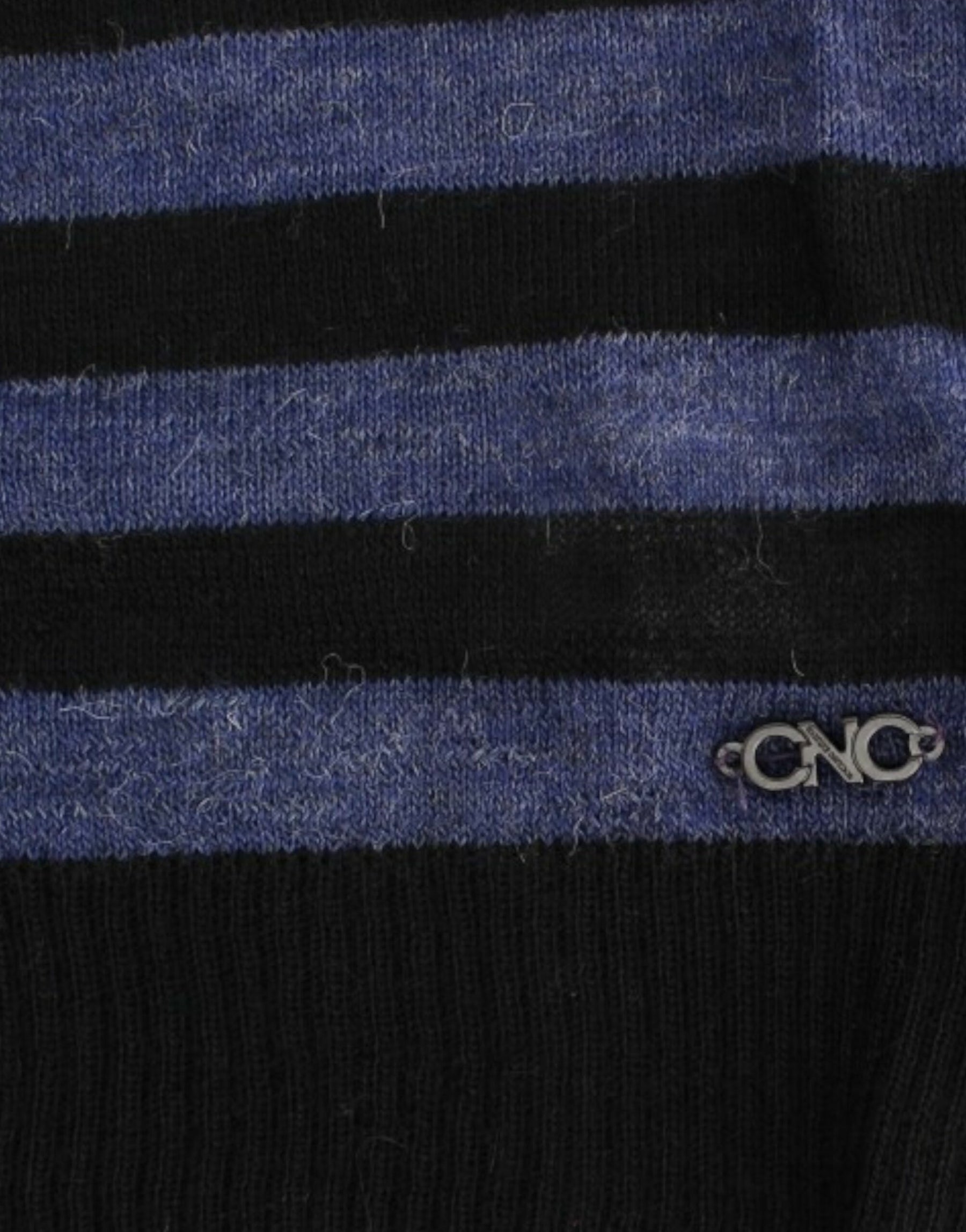 Costume National Black striped V-neck sweater | Regal Royce