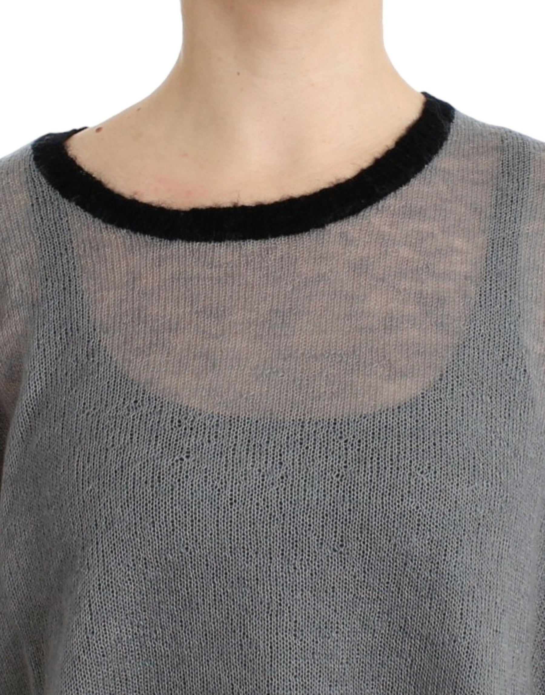 Costume National Gray embellished asymmetric sweater | Regal Royce