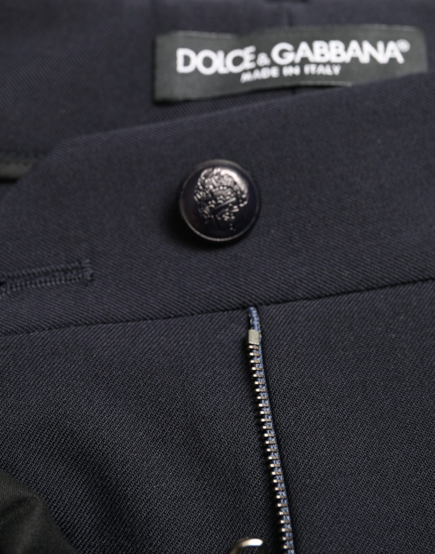 Dolce & Gabbana Blue Mid Waist Tapered Cropped Pants | Regal Royce