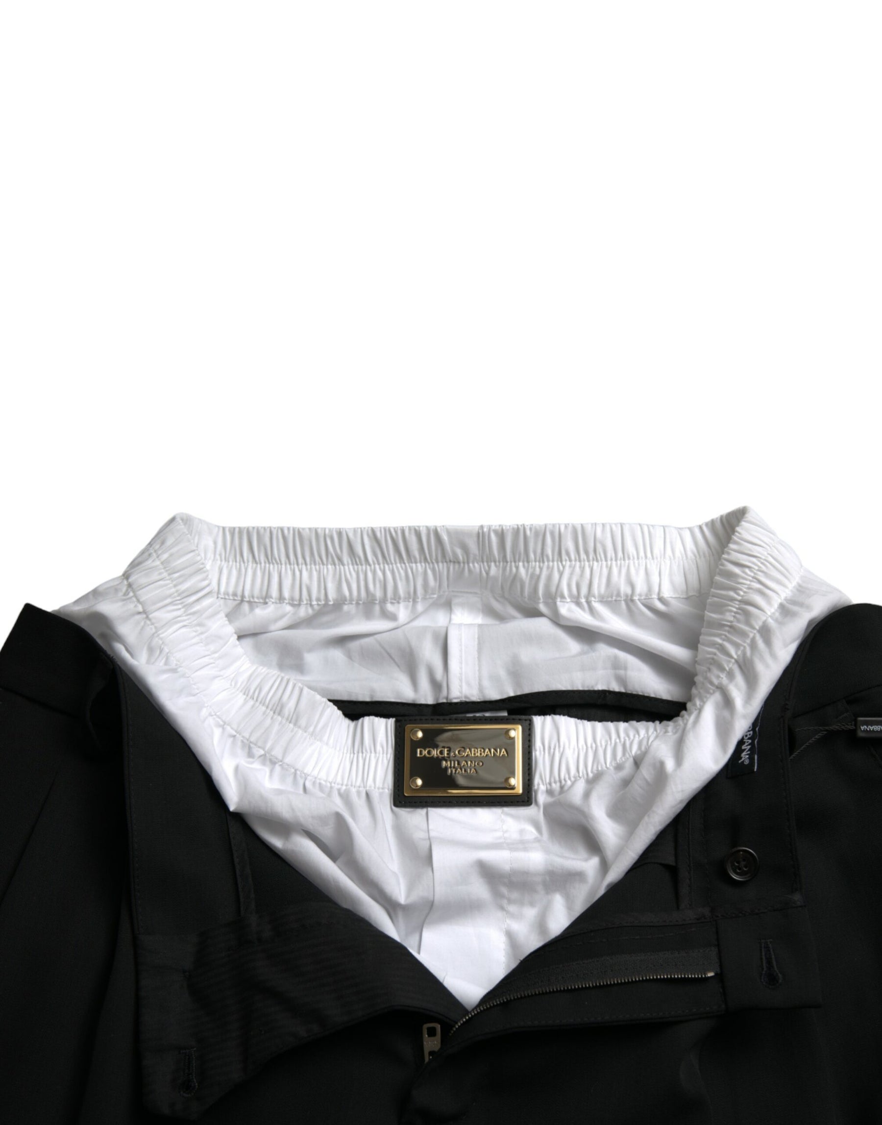 Dolce & Gabbana Black Wool Formal Straight Fit Dress Pants | Regal Royce