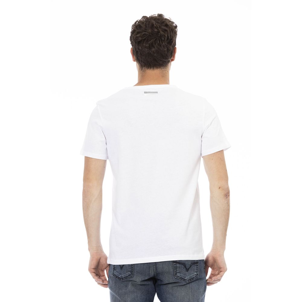 Bikkembergs White Cotton Men T-Shirt | Regal Royce