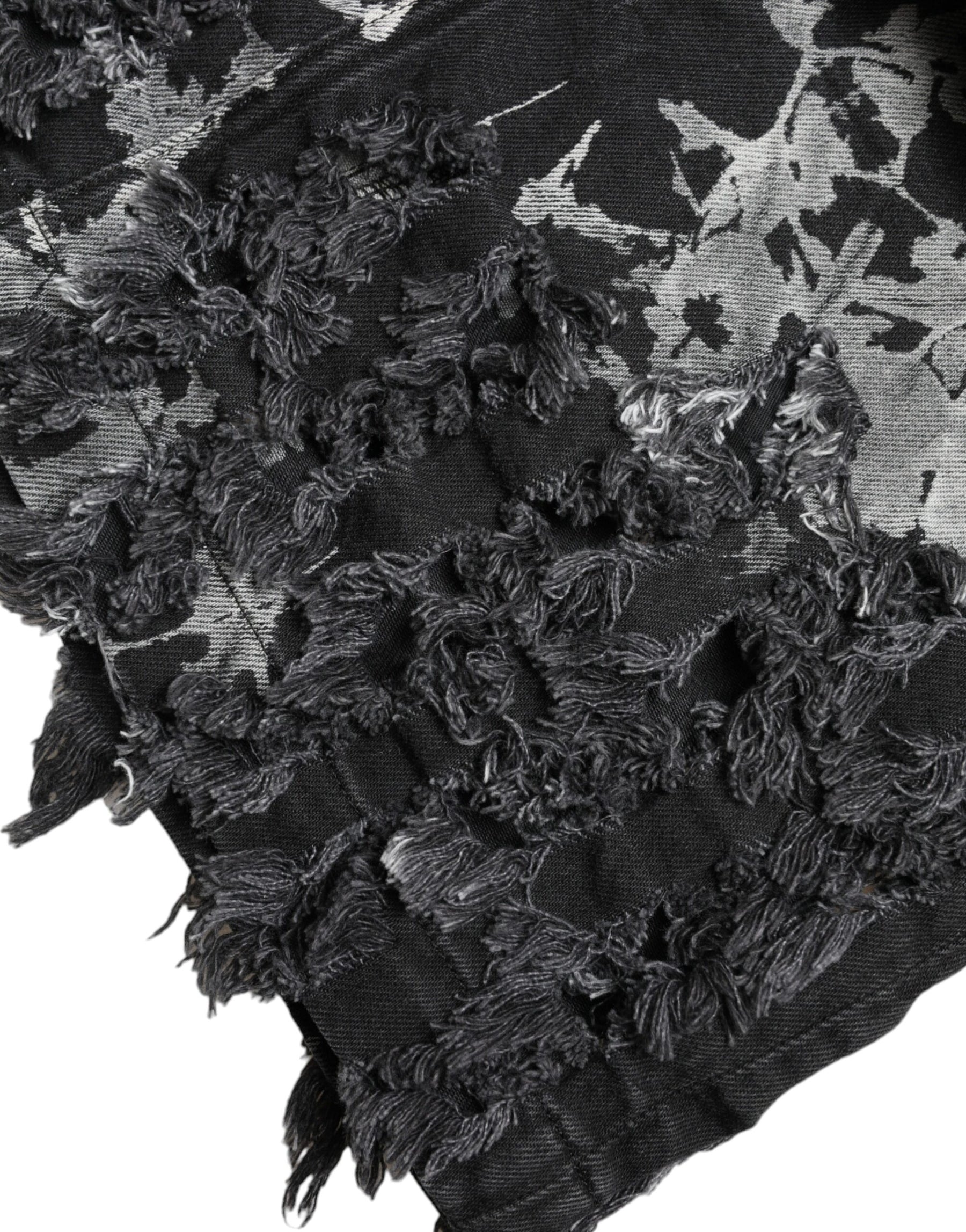 Dolce & Gabbana Black Gray Lace Cotton High Waist Denim Mini Skirt | Regal Royce