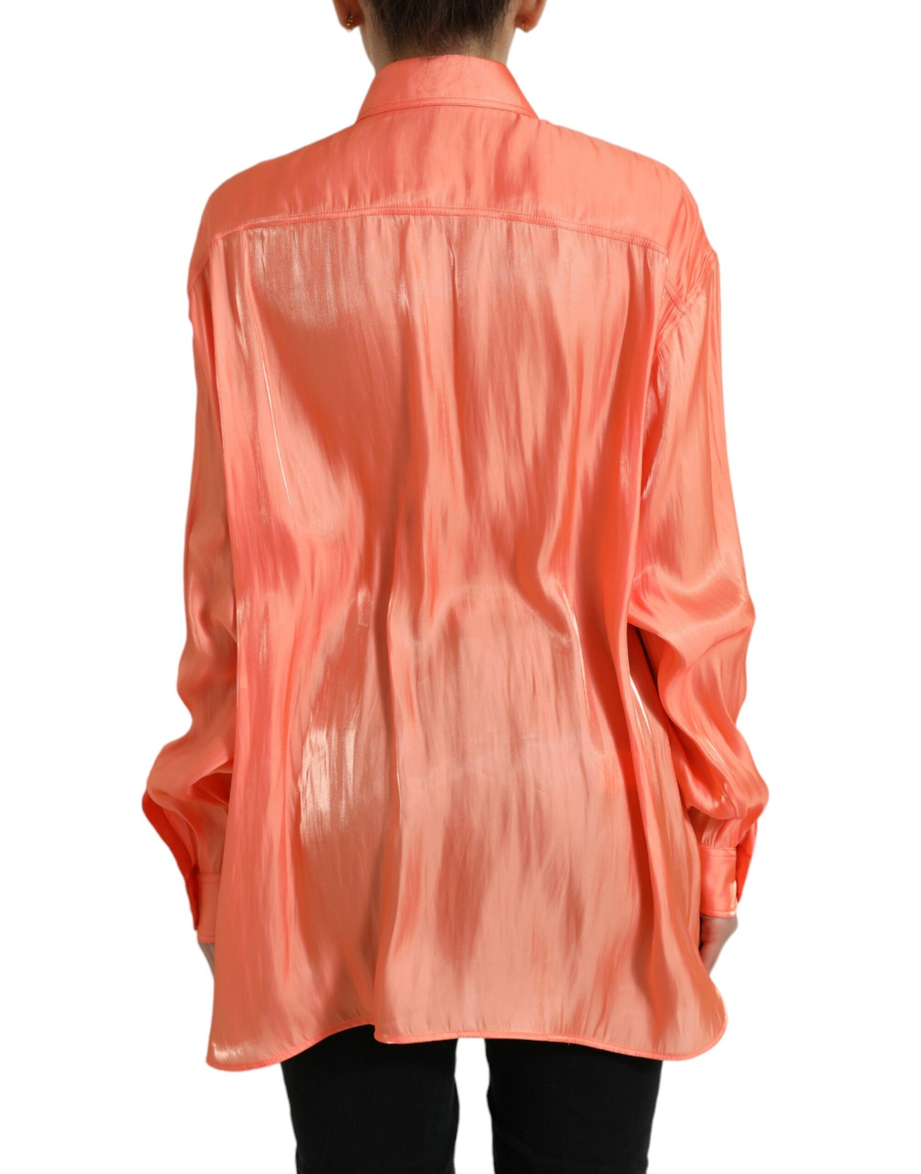 Dolce & Gabbana Peach Long Sleeve Button Down Blouse Top | Regal Royce