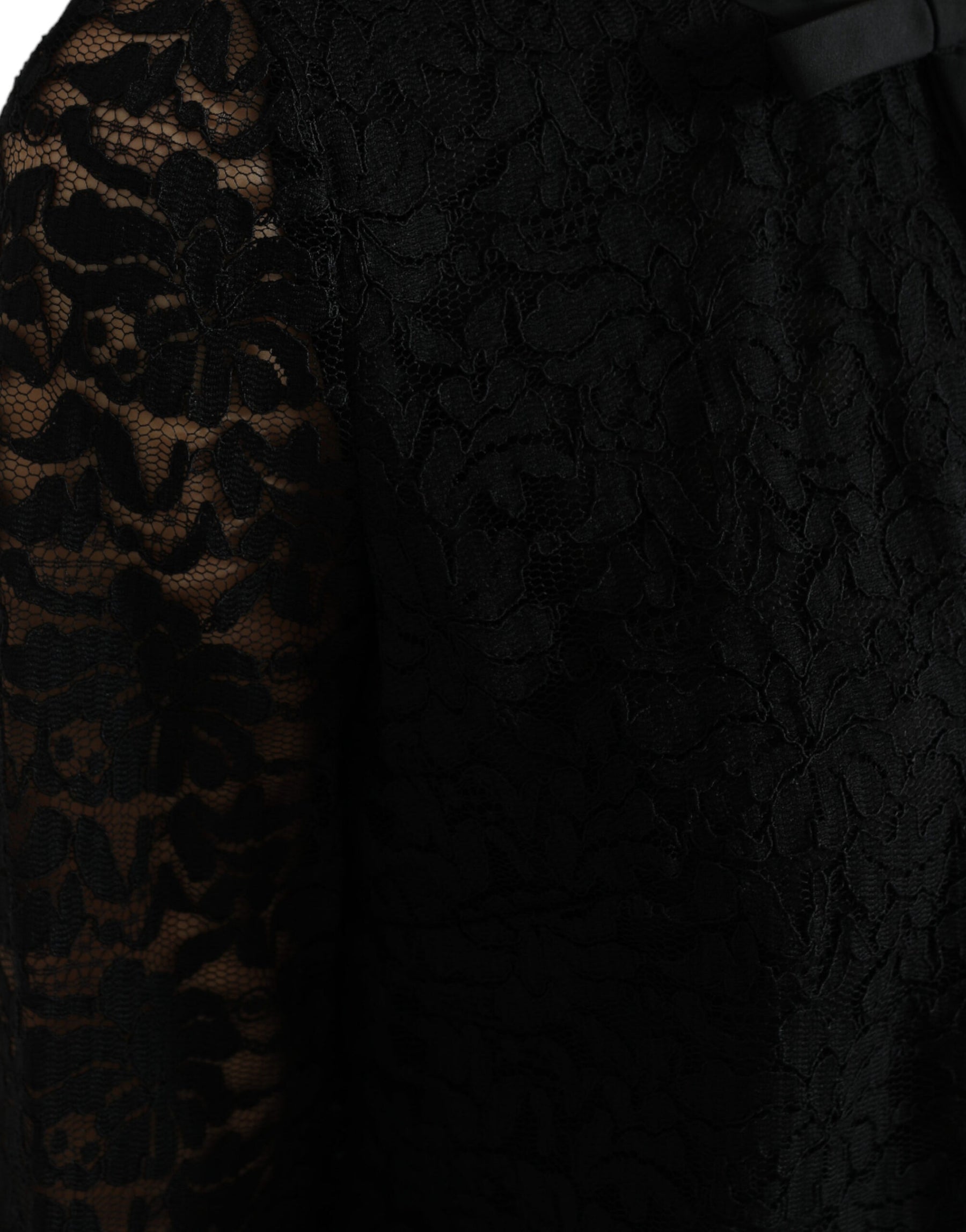 Dolce & Gabbana Black STAFF Blouse Floral Lace Nylon Top | Regal Royce