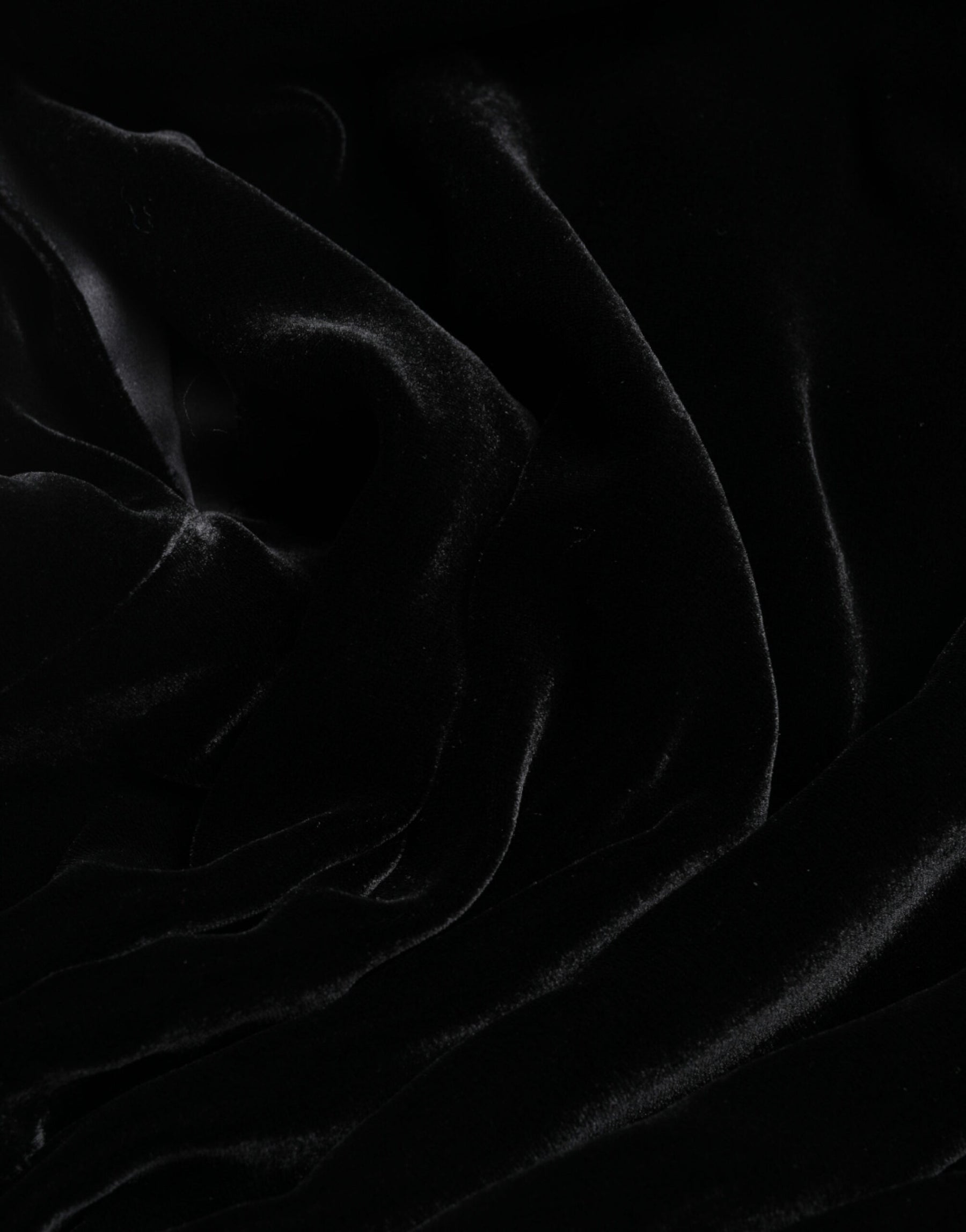 Dolce & Gabbana Black Velvet Fitted Padded Shoulder Blouse Top | Regal Royce