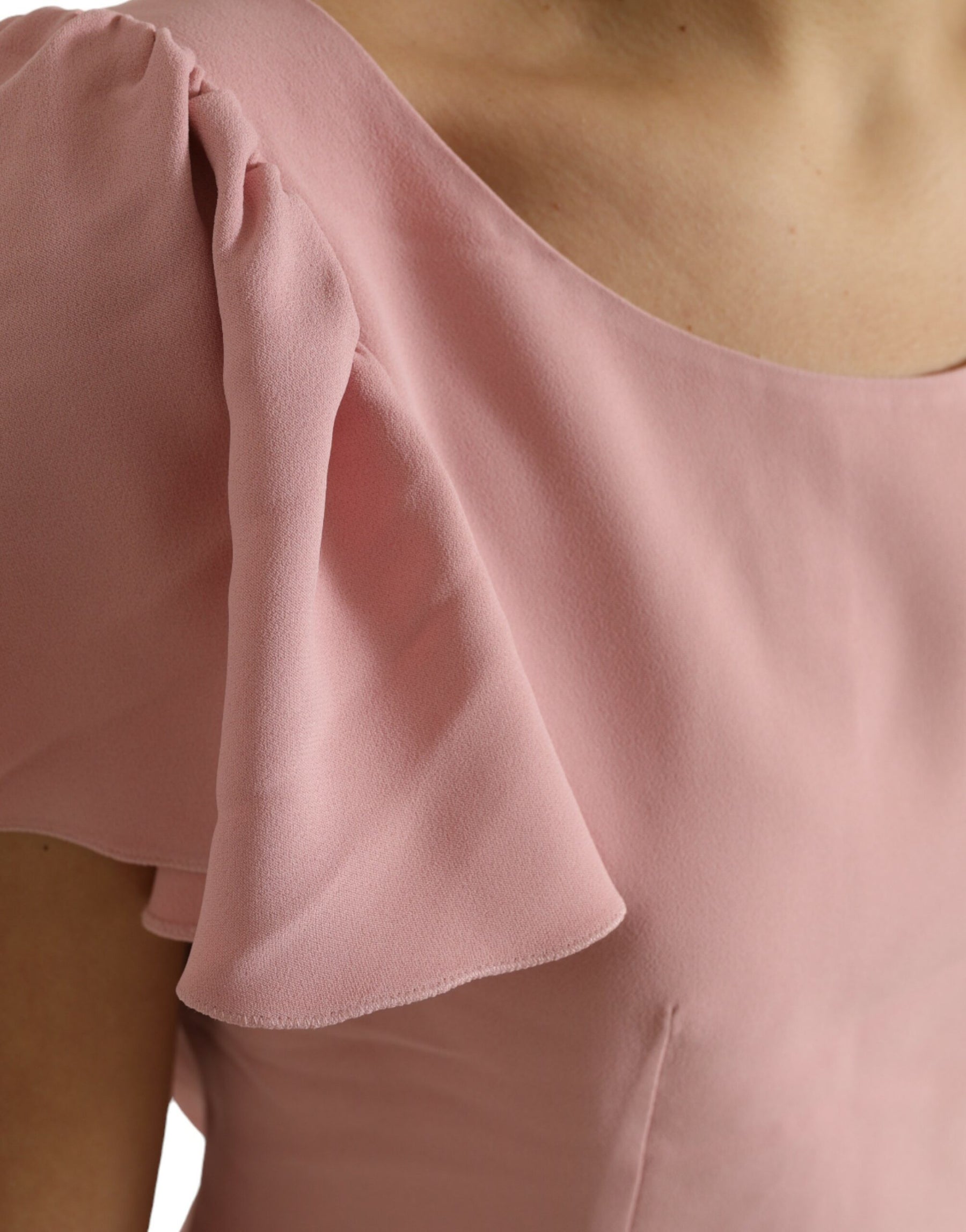 Dolce & Gabbana Pink Short Sleeves Round Neck Blouse Top | Regal Royce