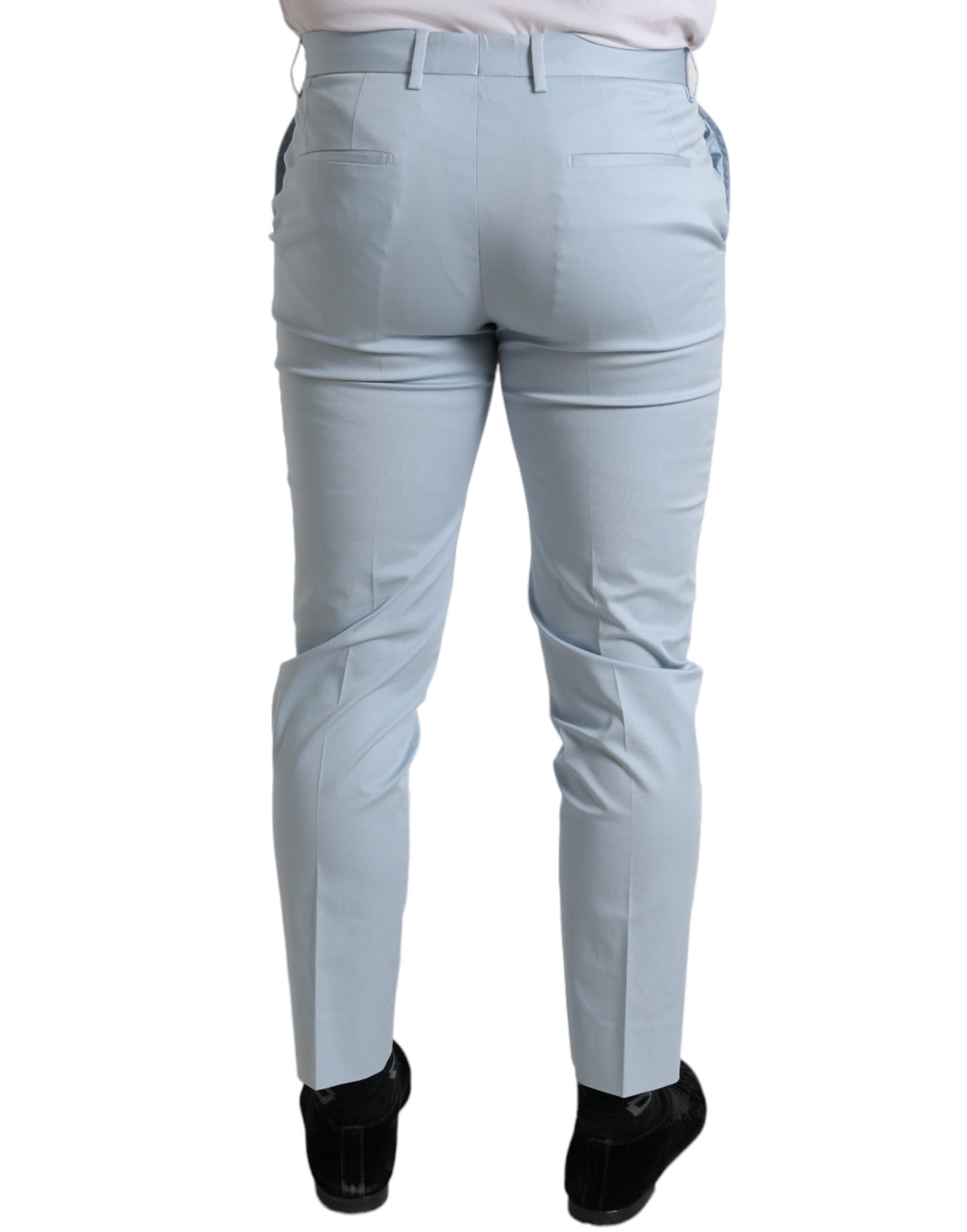 Dolce & Gabbana Sky Blue Cotton Stretch Skinny Pants | Regal Royce