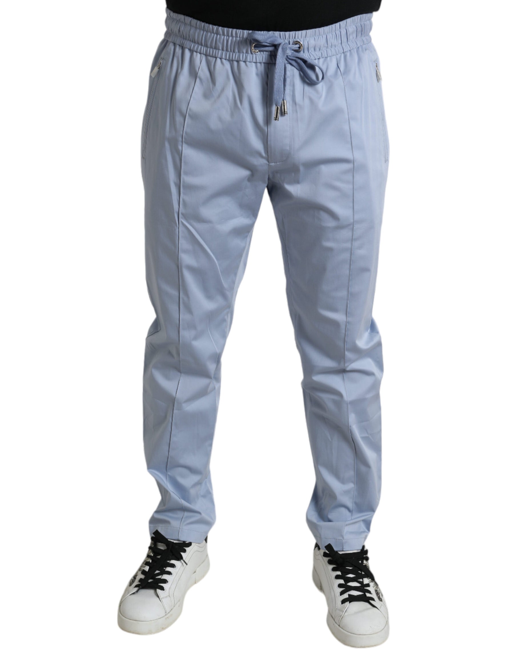 Dolce & Gabbana Light Blue Cotton Stretch Jogger Pants | Regal Royce