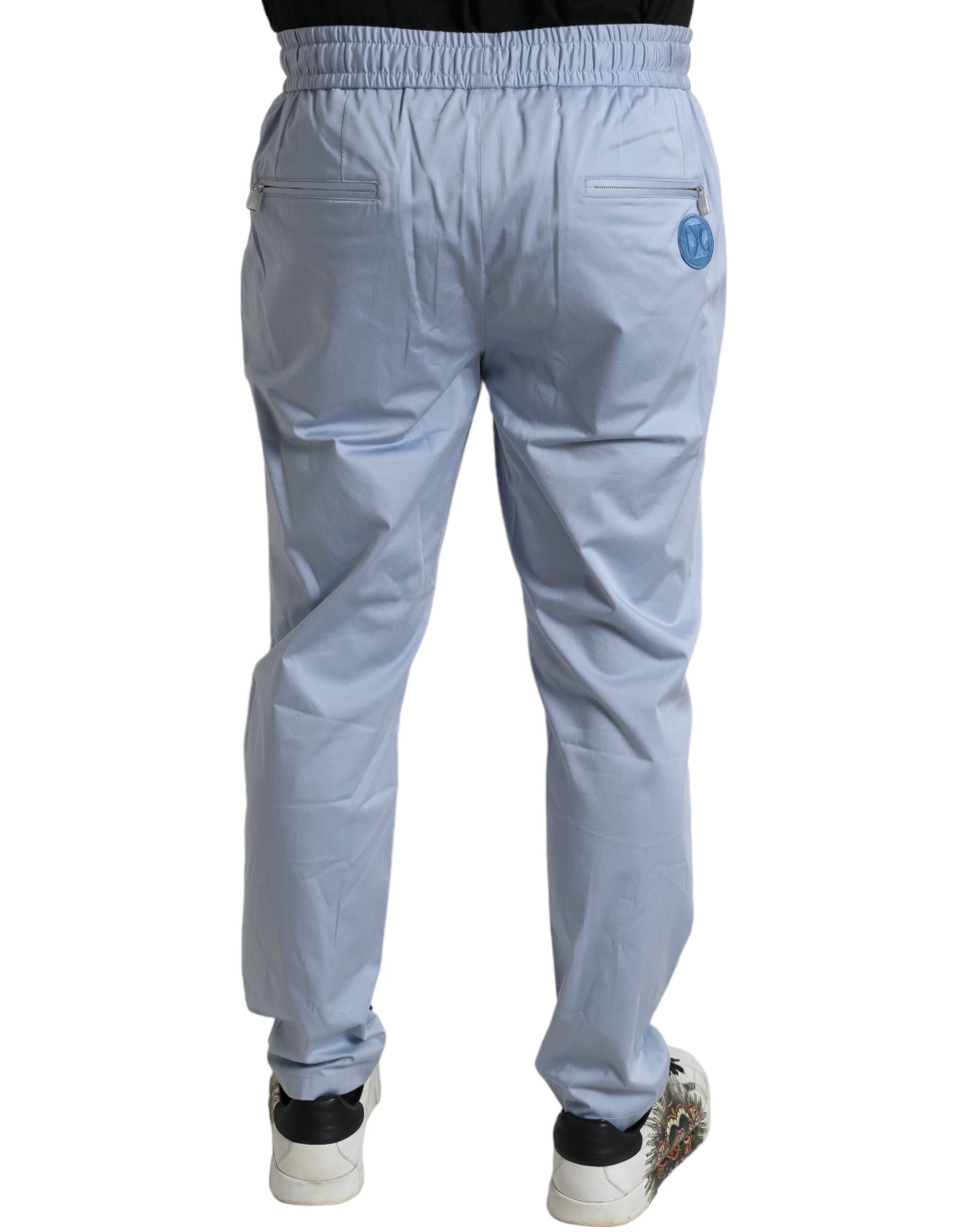 Dolce & Gabbana Light Blue Cotton Stretch Jogger Pants | Regal Royce