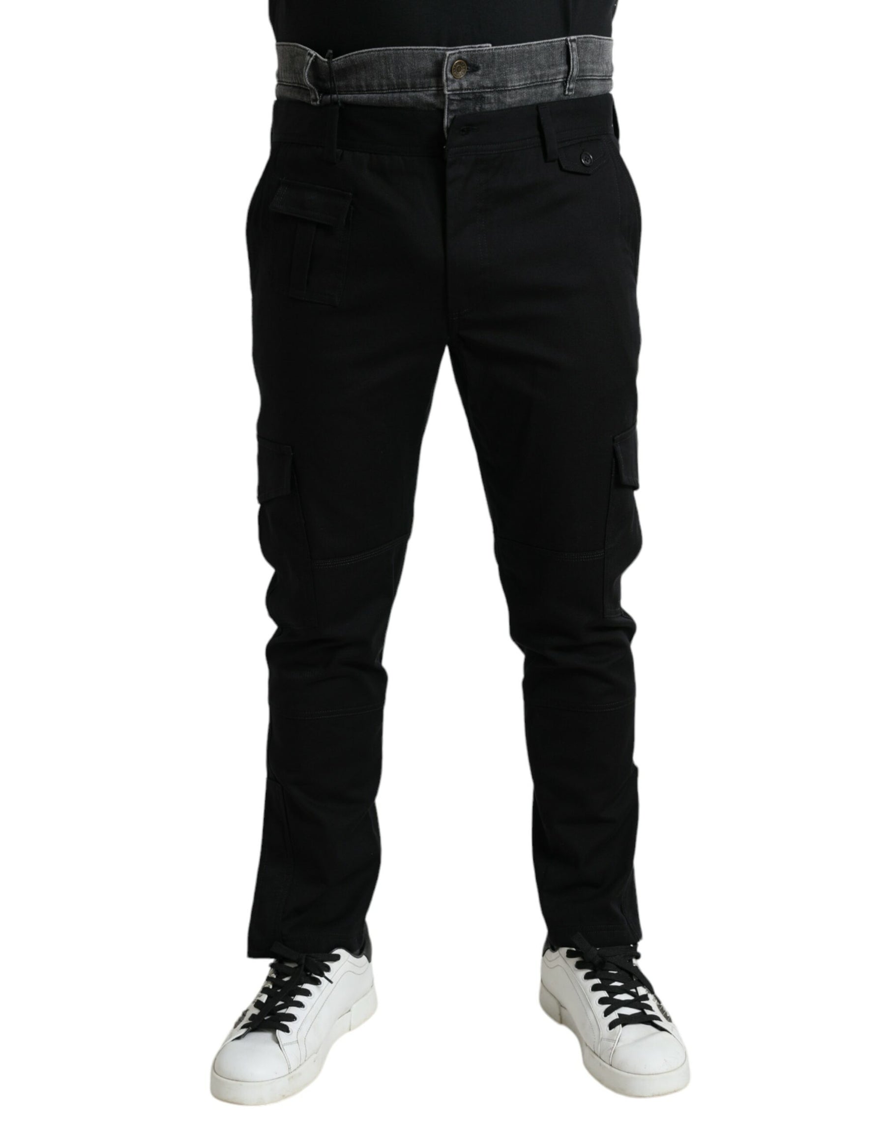 Dolce & Gabbana Black Gray Slim Cotton Denim Jeans Pants | Regal Royce