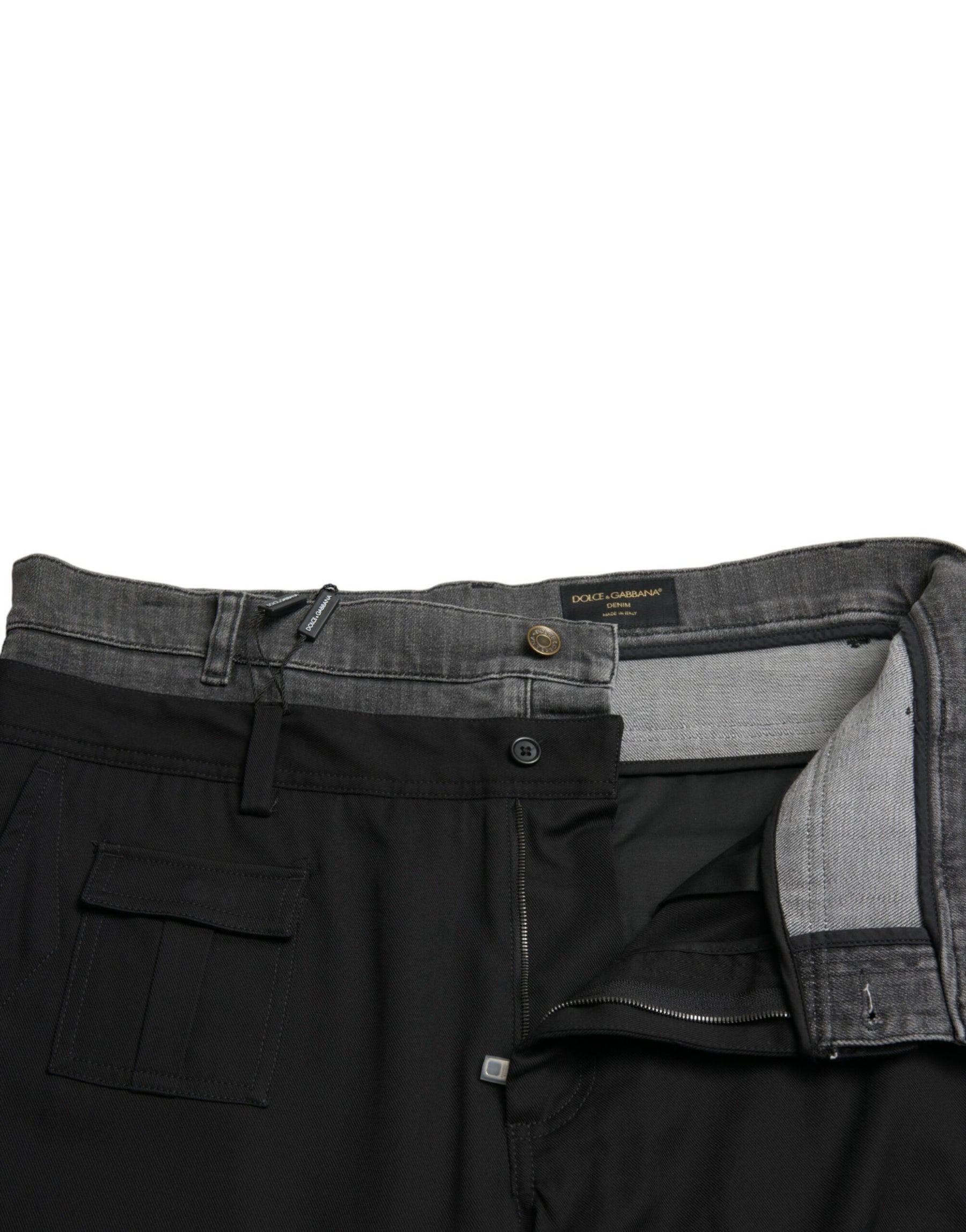 Dolce & Gabbana Black Gray Slim Cotton Denim Jeans Pants | Regal Royce