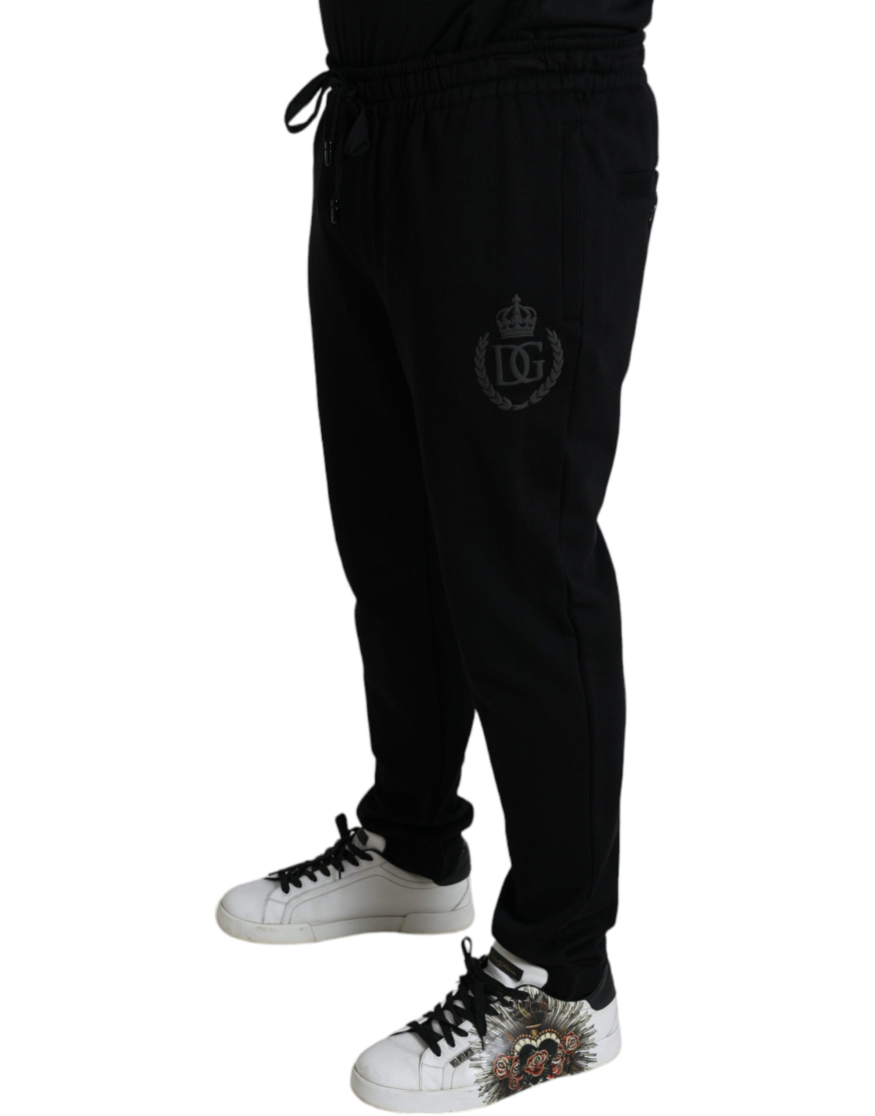 Dolce & Gabbana Black DG Logo Skinny Jogger Sweatpants Pants | Regal Royce