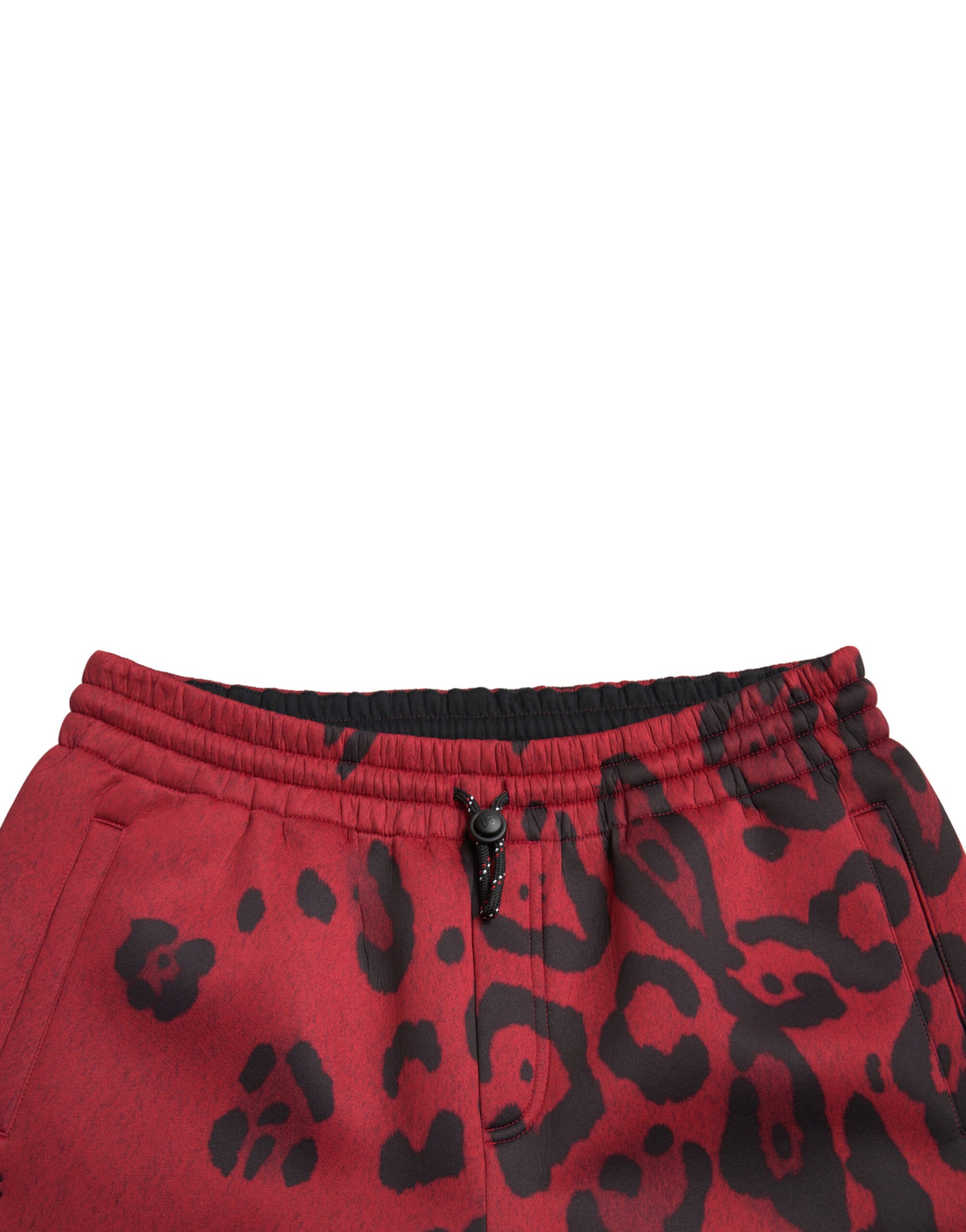 Dolce & Gabbana Red Black Leopard Stretch Jogger Pants | Regal Royce