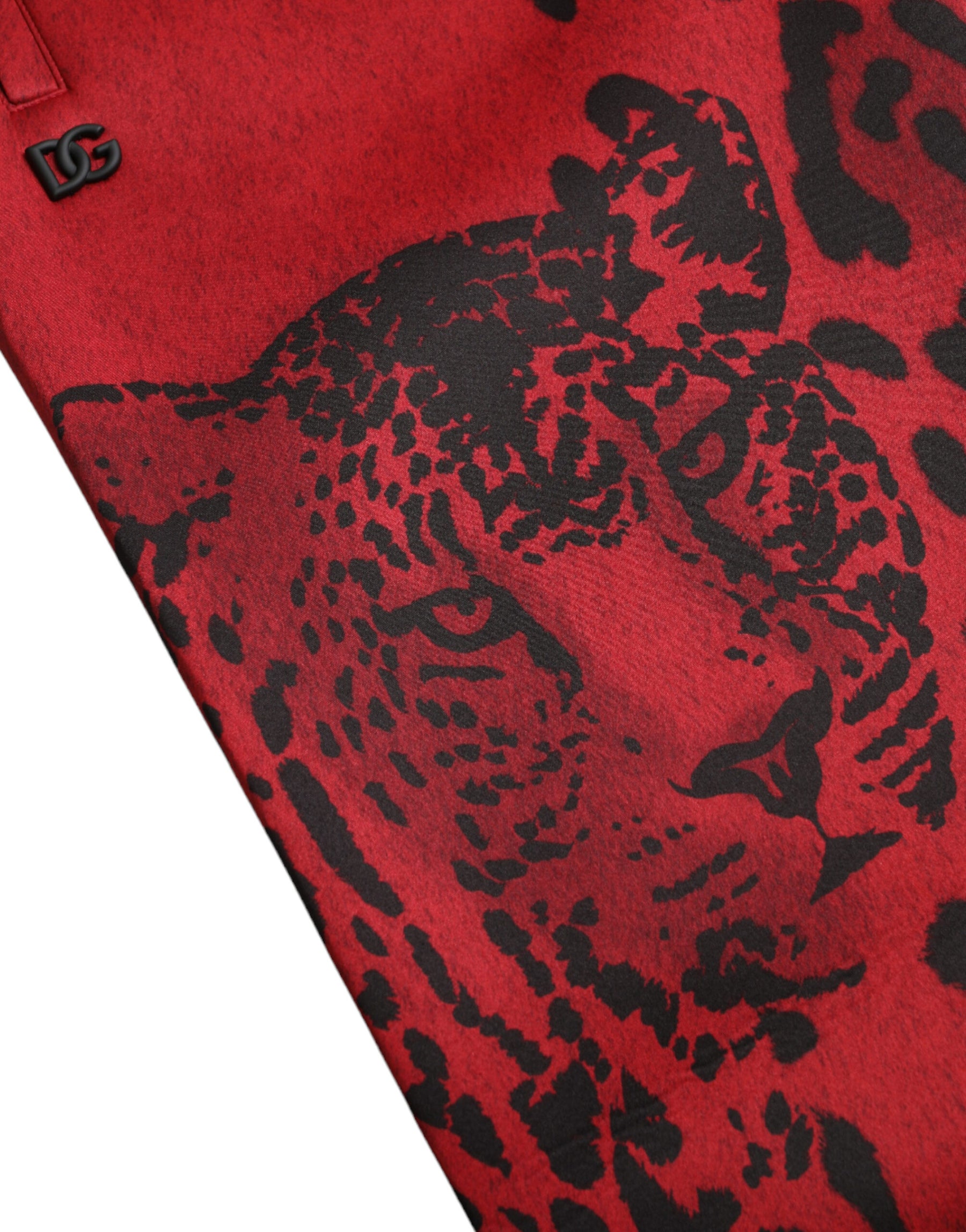 Dolce & Gabbana Red Black Leopard Stretch Jogger Pants | Regal Royce