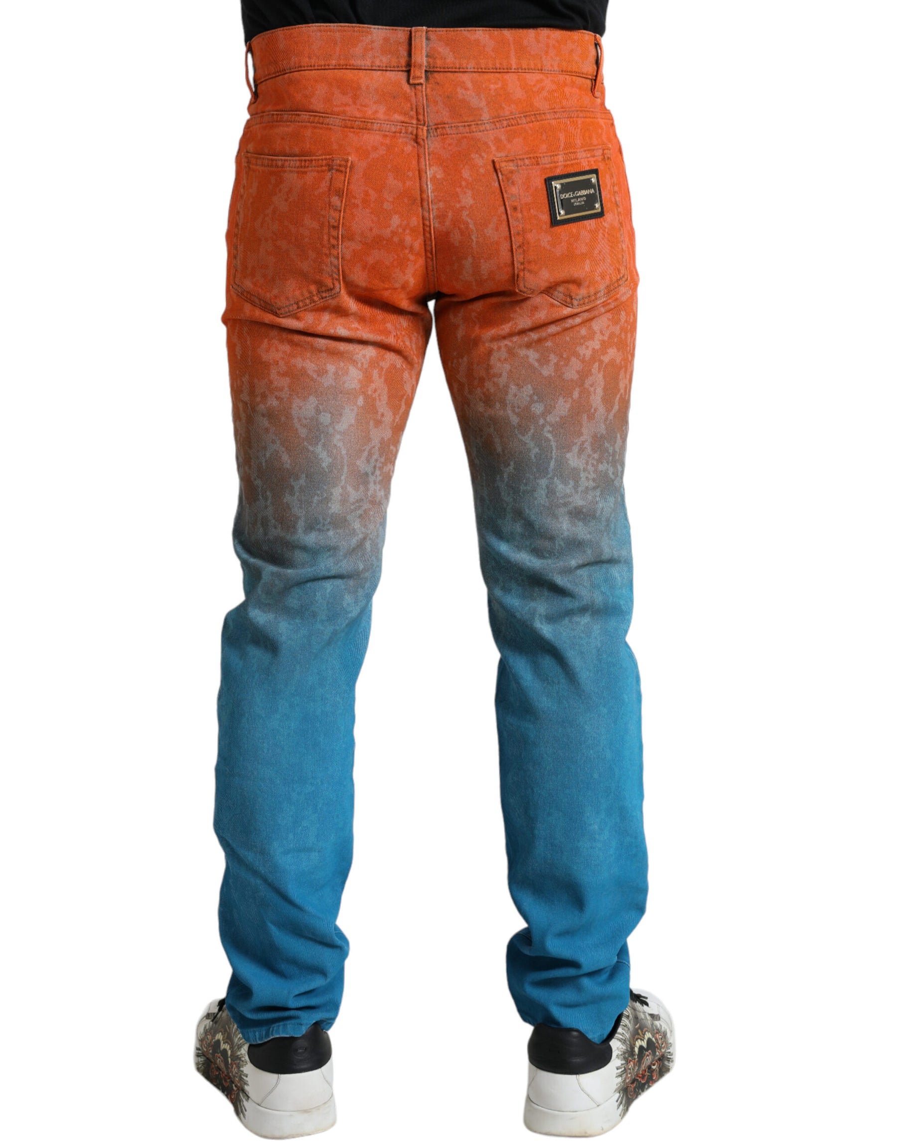 Dolce & Gabbana Multicolor Ombre Cotton Slim Fit Denim Jeans | Regal Royce