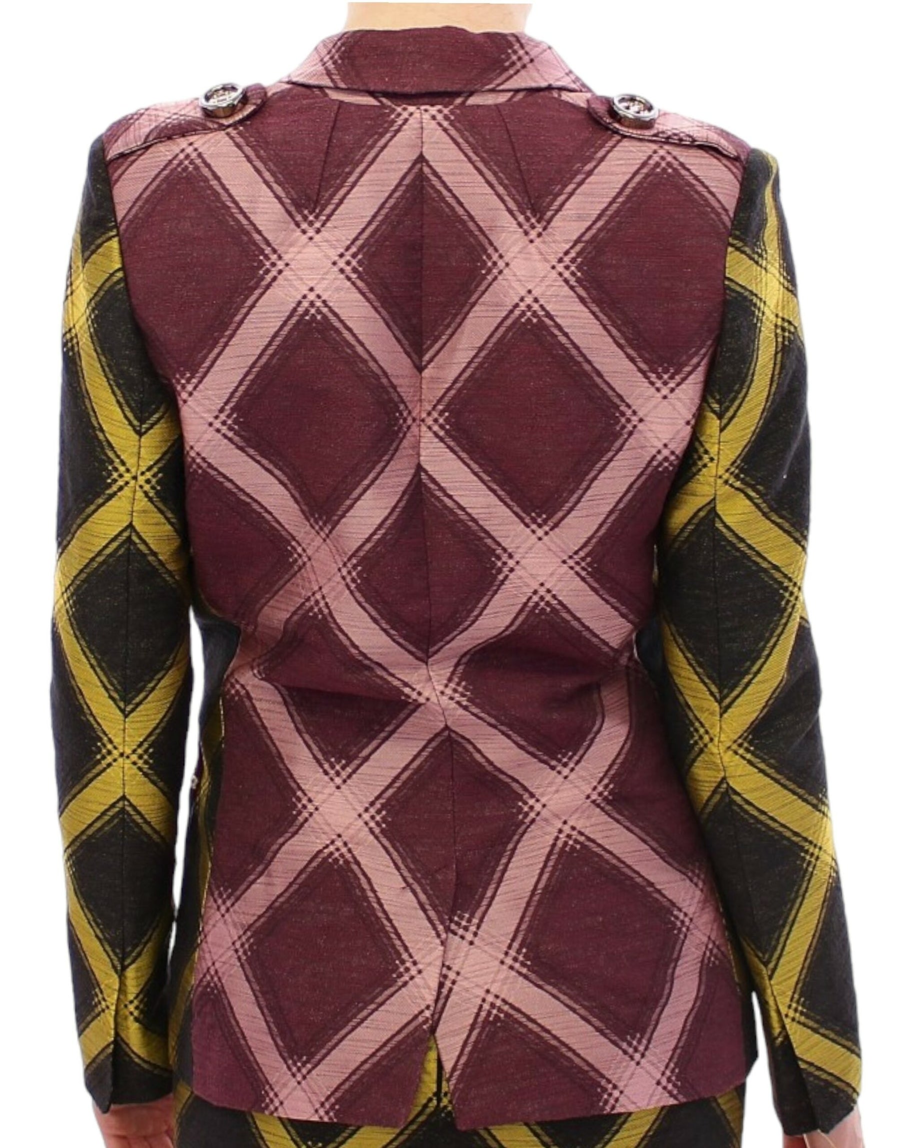 House of Holland Purple checkered blazer jacket | Regal Royce