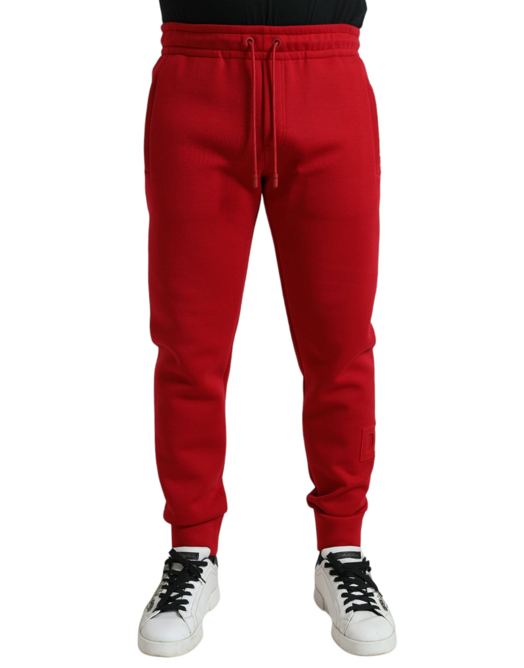 Dolce & Gabbana Red Cotton Blend Skinny Jogger Pants | Regal Royce