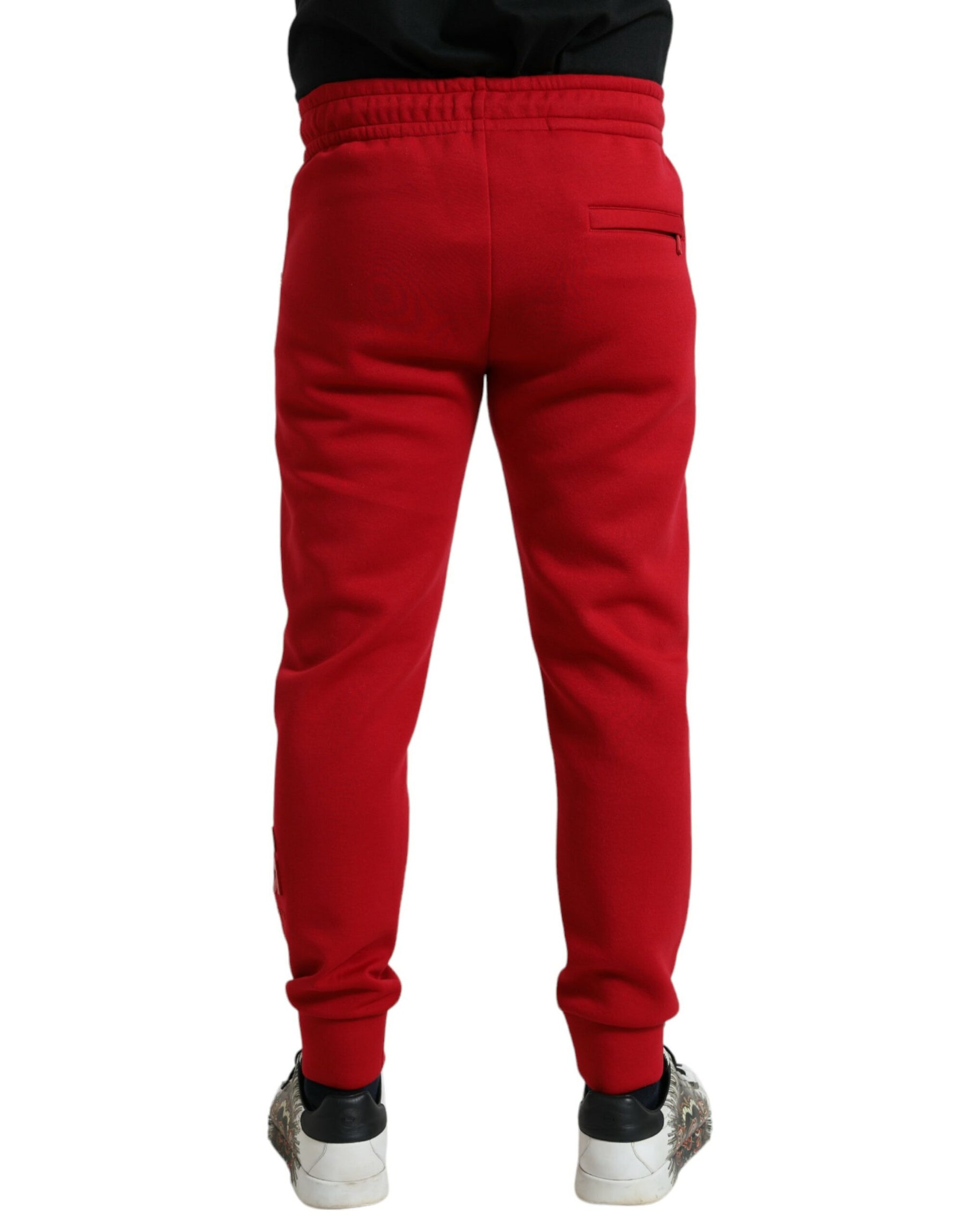 Dolce & Gabbana Red Cotton Blend Skinny Jogger Pants | Regal Royce