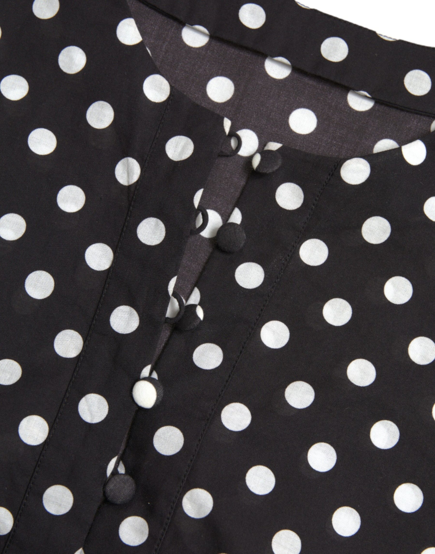 Dolce & Gabbana Black White Polka Dot Nylon Shift Mini Dress | Regal Royce