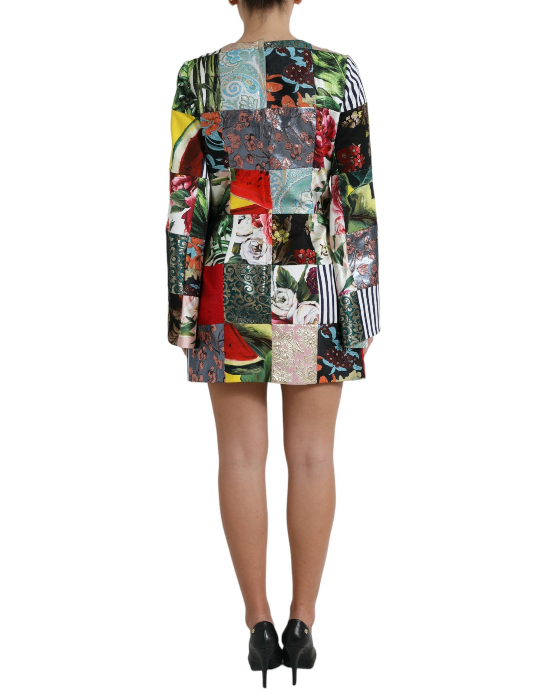 Dolce & Gabbana Multicolor Floral Patchwork Shift Mini Dress | Regal Royce