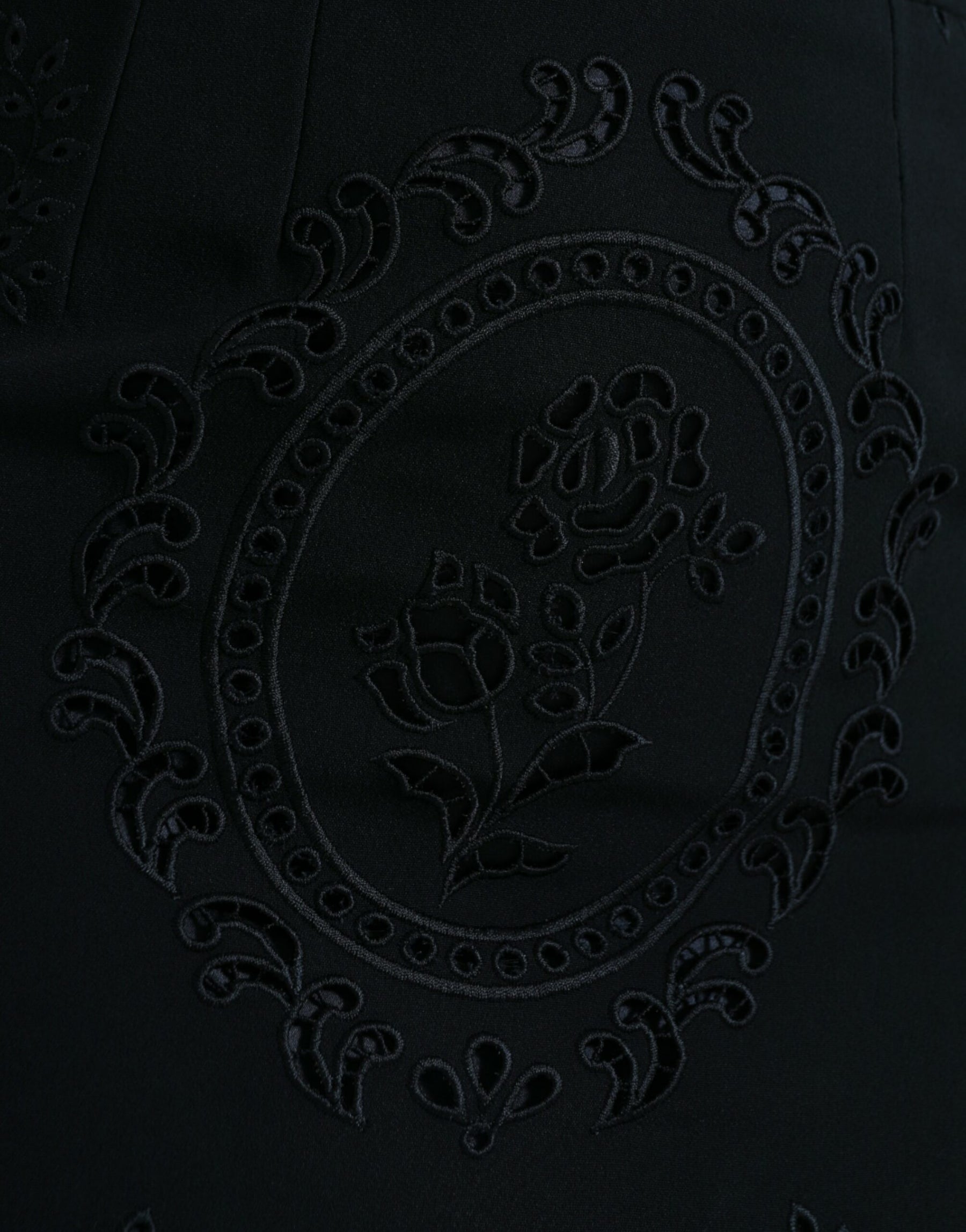 Dolce & Gabbana Black Floral Lace Viscose Bodycon Midi Dress | Regal Royce